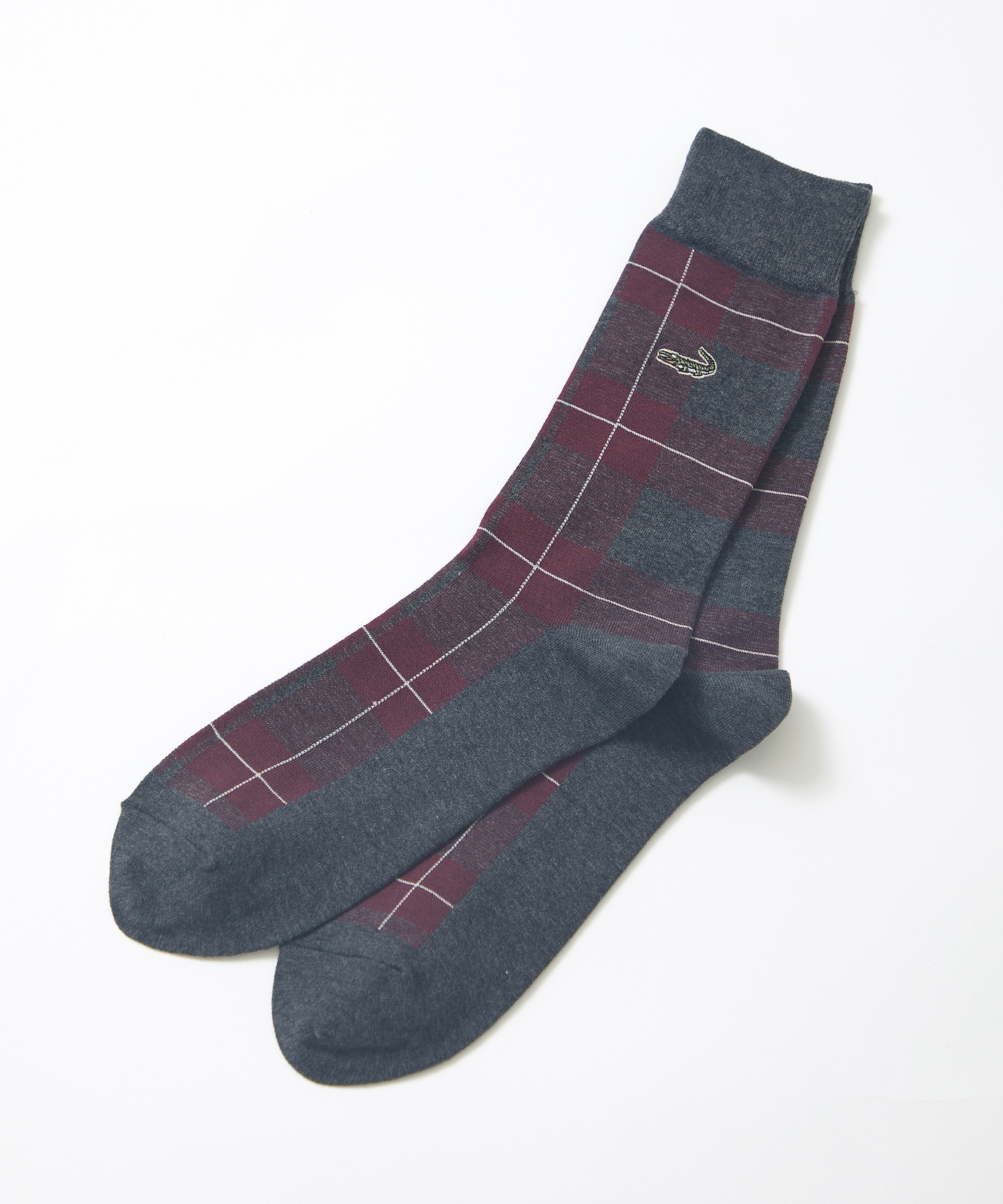 メンズ チェック柄 リブ ソックス通販 [1607-45701] - クロコダイル