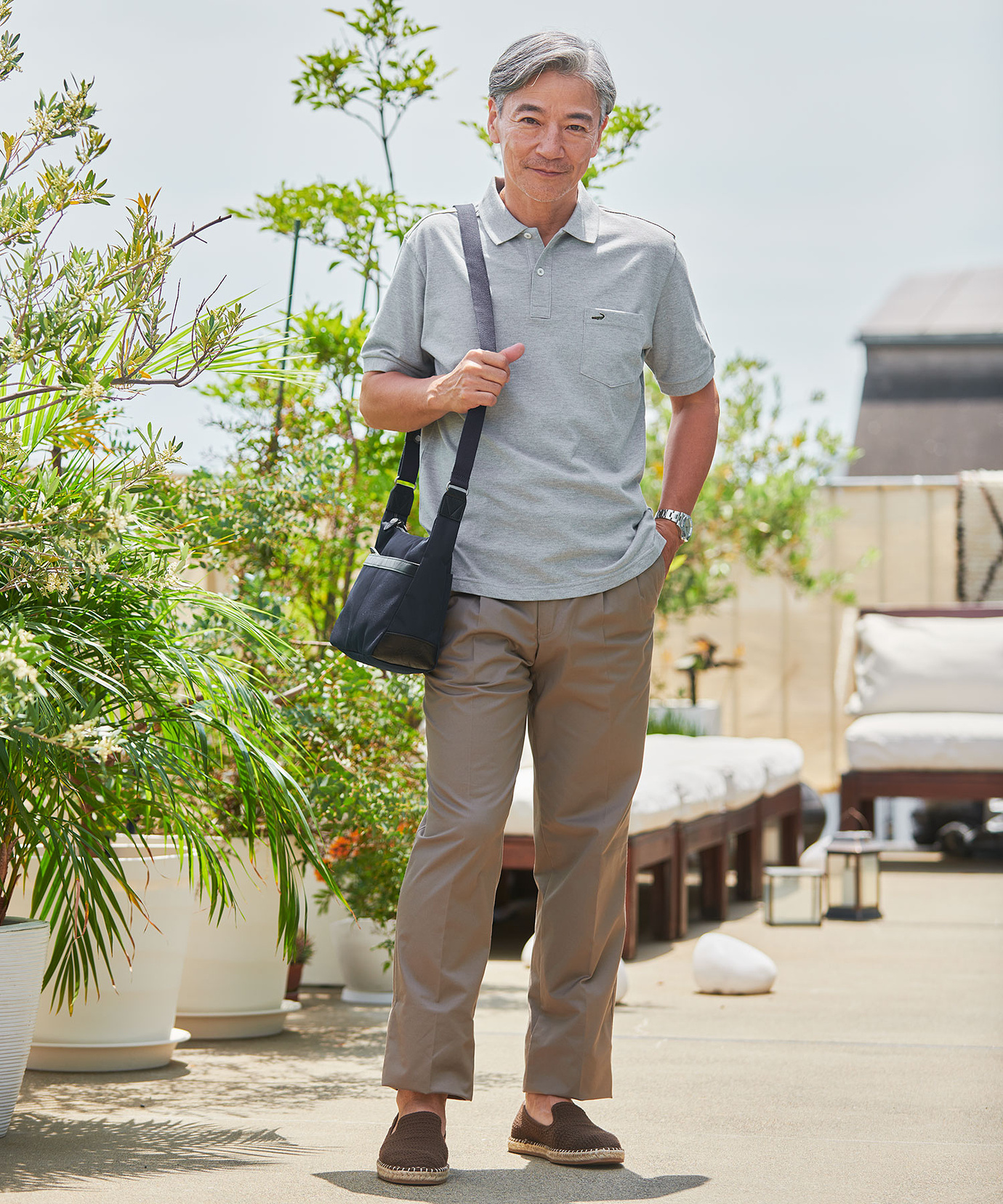 メンズ サファリテイスト ショルダーバッグ通販 [1608-53803