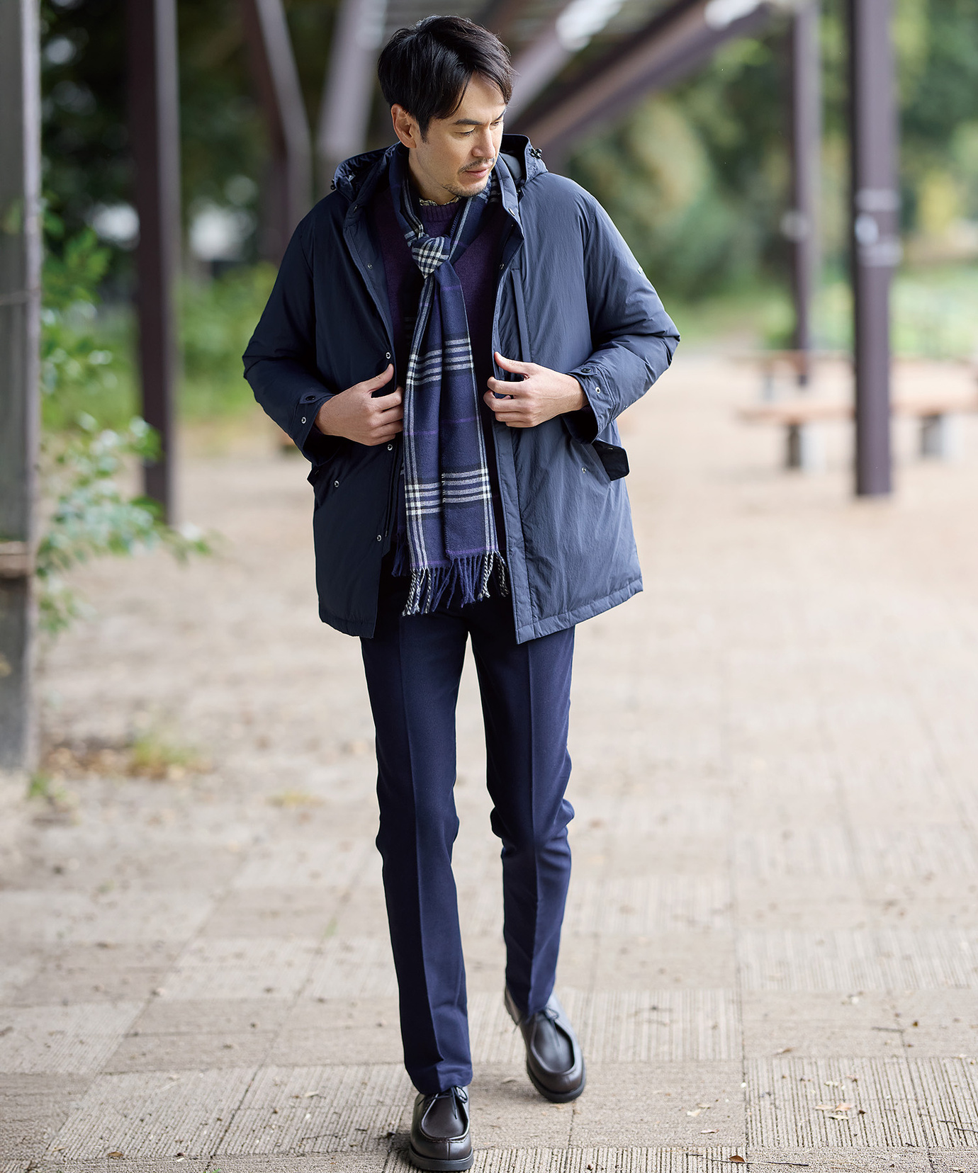 メンズ ソフトタッチ チェック柄 マフラー通販 [1619-57833