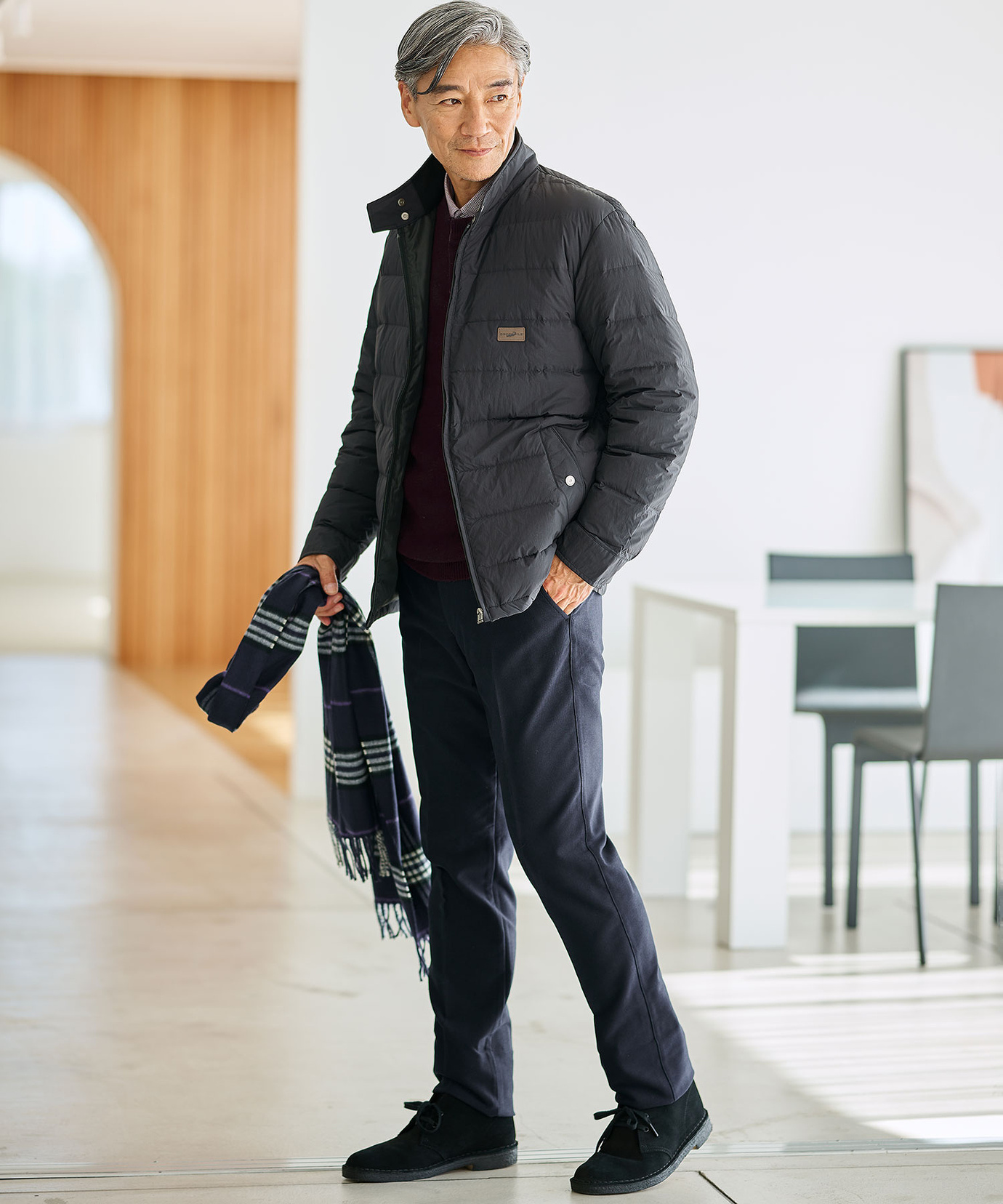 メンズ ソフトタッチ チェック柄 マフラー通販 [1619-57833