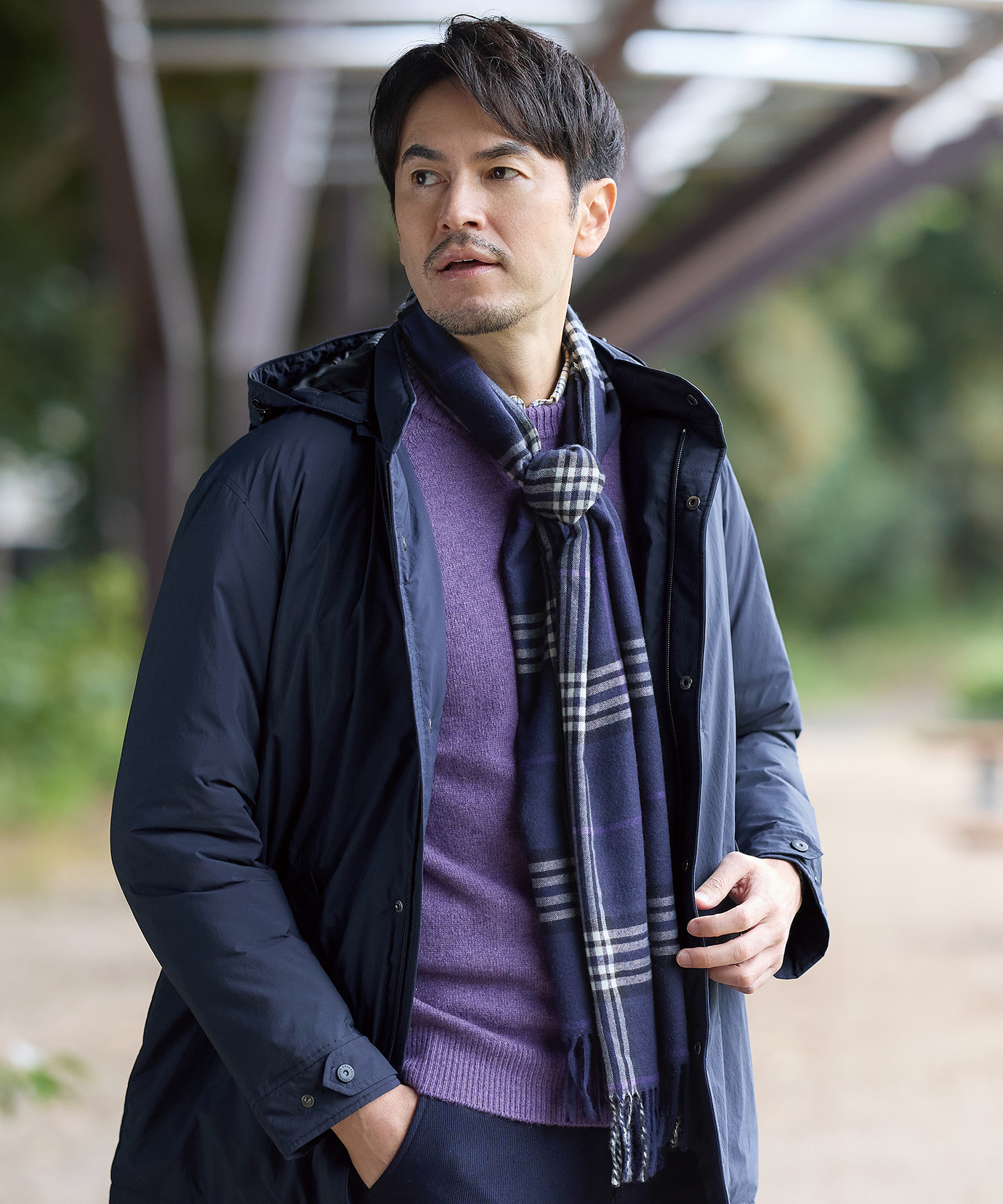 メンズ ソフトタッチ チェック柄 マフラー通販 [1619-57833