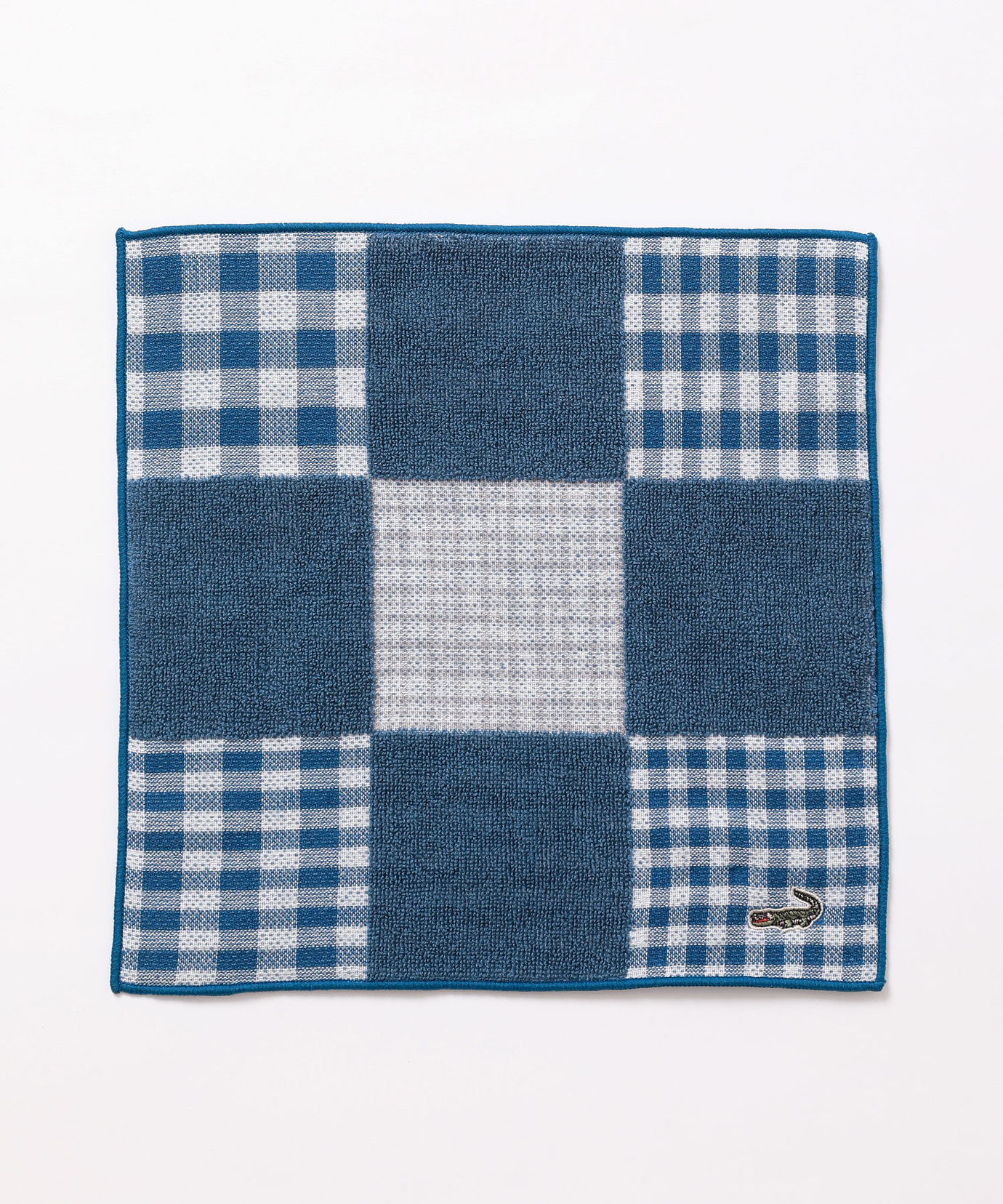 メンズ チェック柄パッチワークハンカチタオル【定番商品】【今治