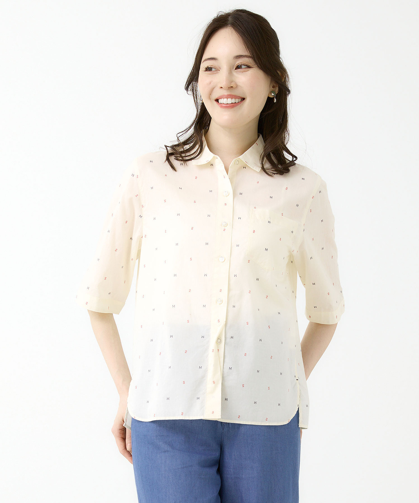 ★フラメンコブラウス、小物4点 レディース ロゴプリント サイドスリット ブラウス通販 [2001-54100