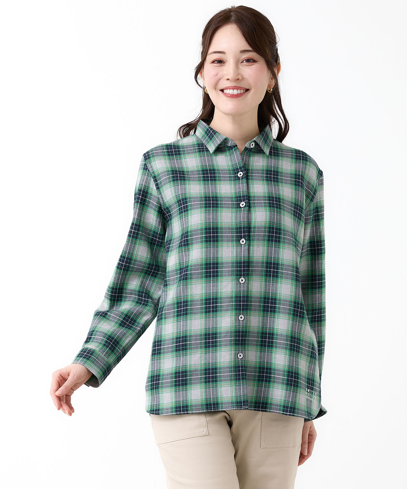 レディース ポケット付き コットン 接結起毛 ブラウス通販 [2001-55104