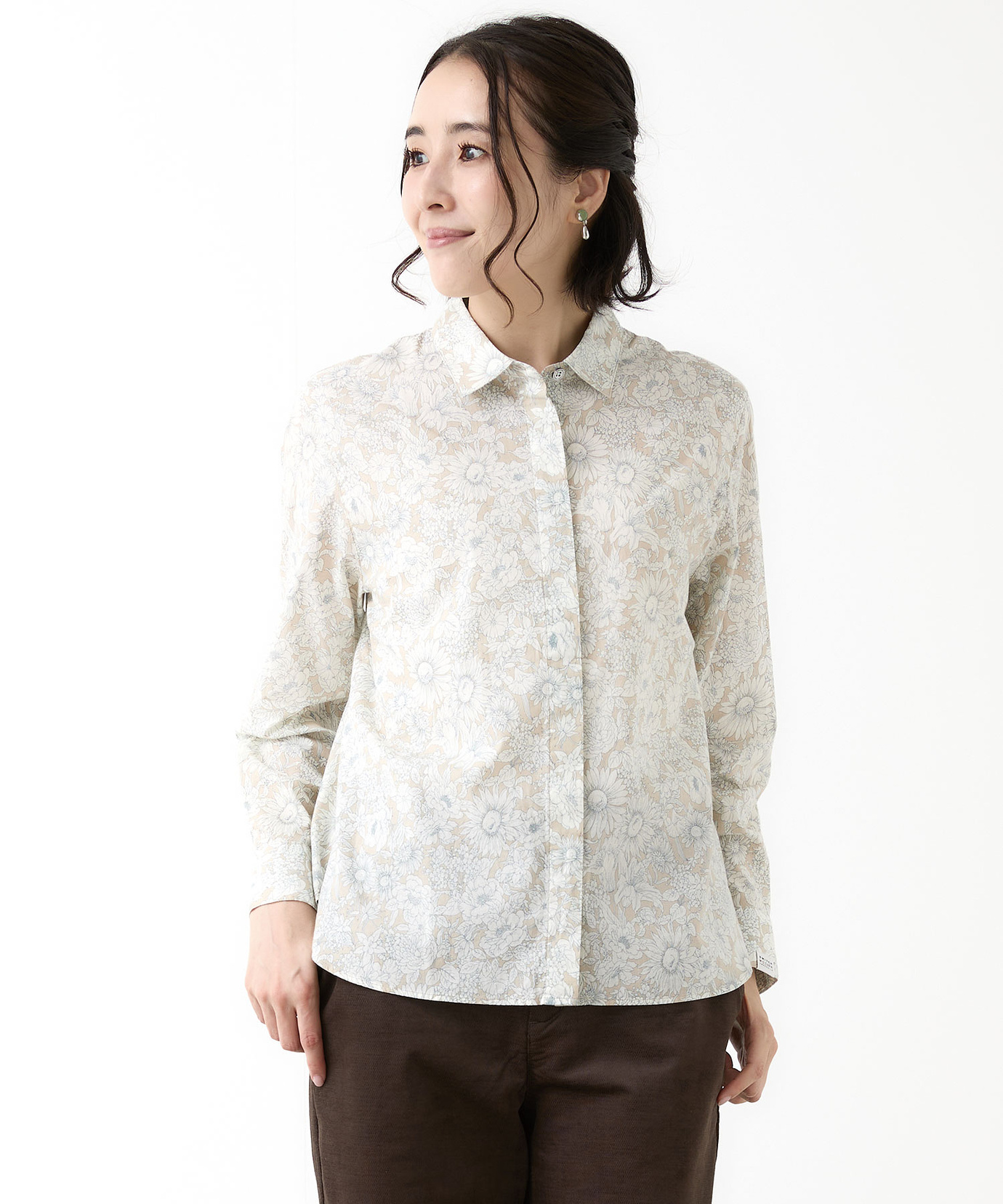 レディース 花柄 プリント ブラウス通販 [2001-56100] - クロコダイル