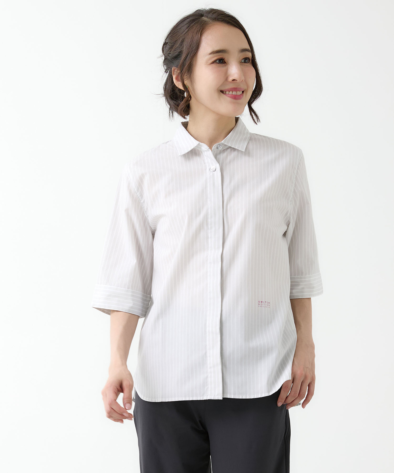 レディース ストライプ柄 デザイン ブラウス通販 [2001-56103