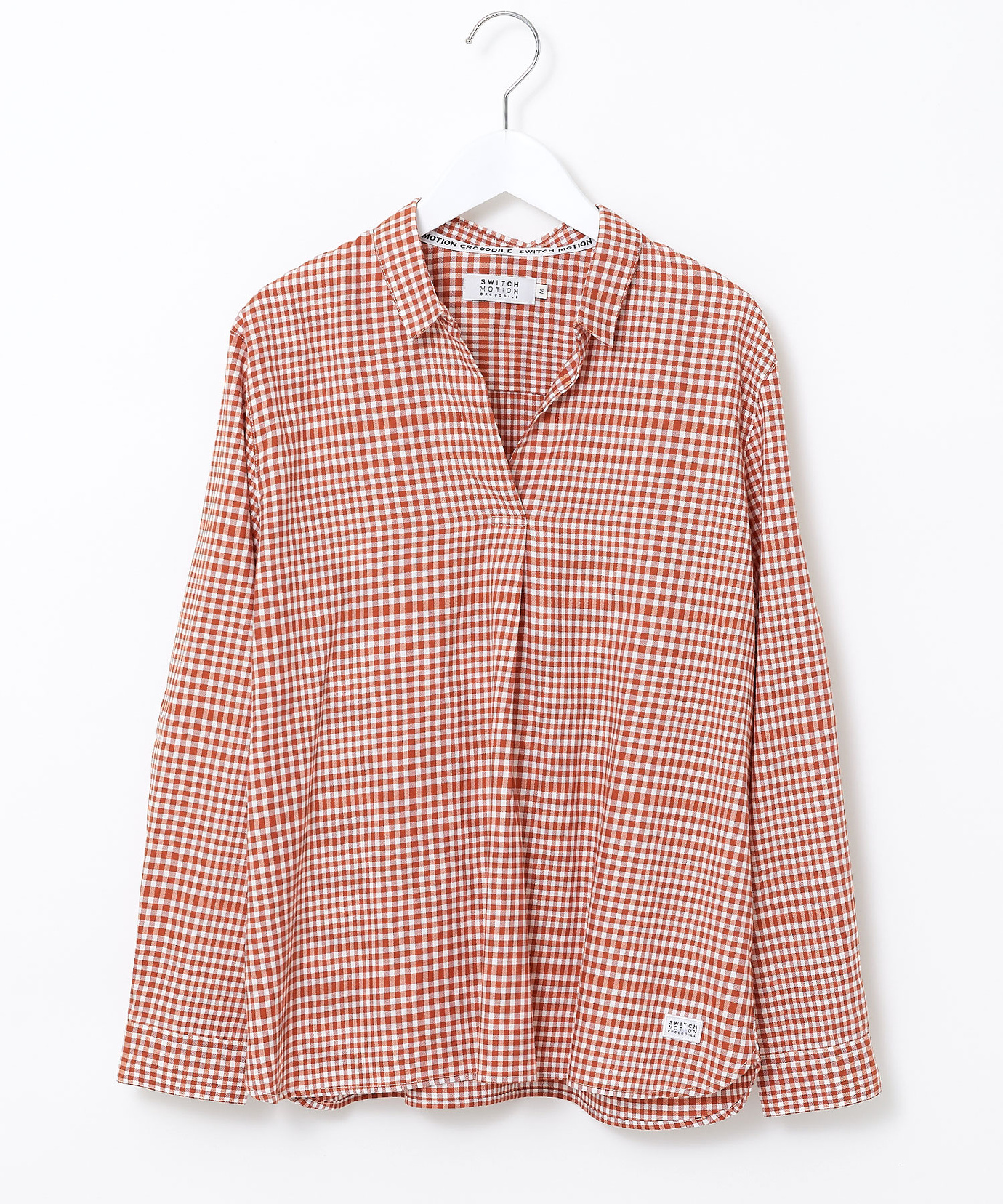 カネコイサオ　オーバーブラウス　レッド ボリュームギャザーブラウス