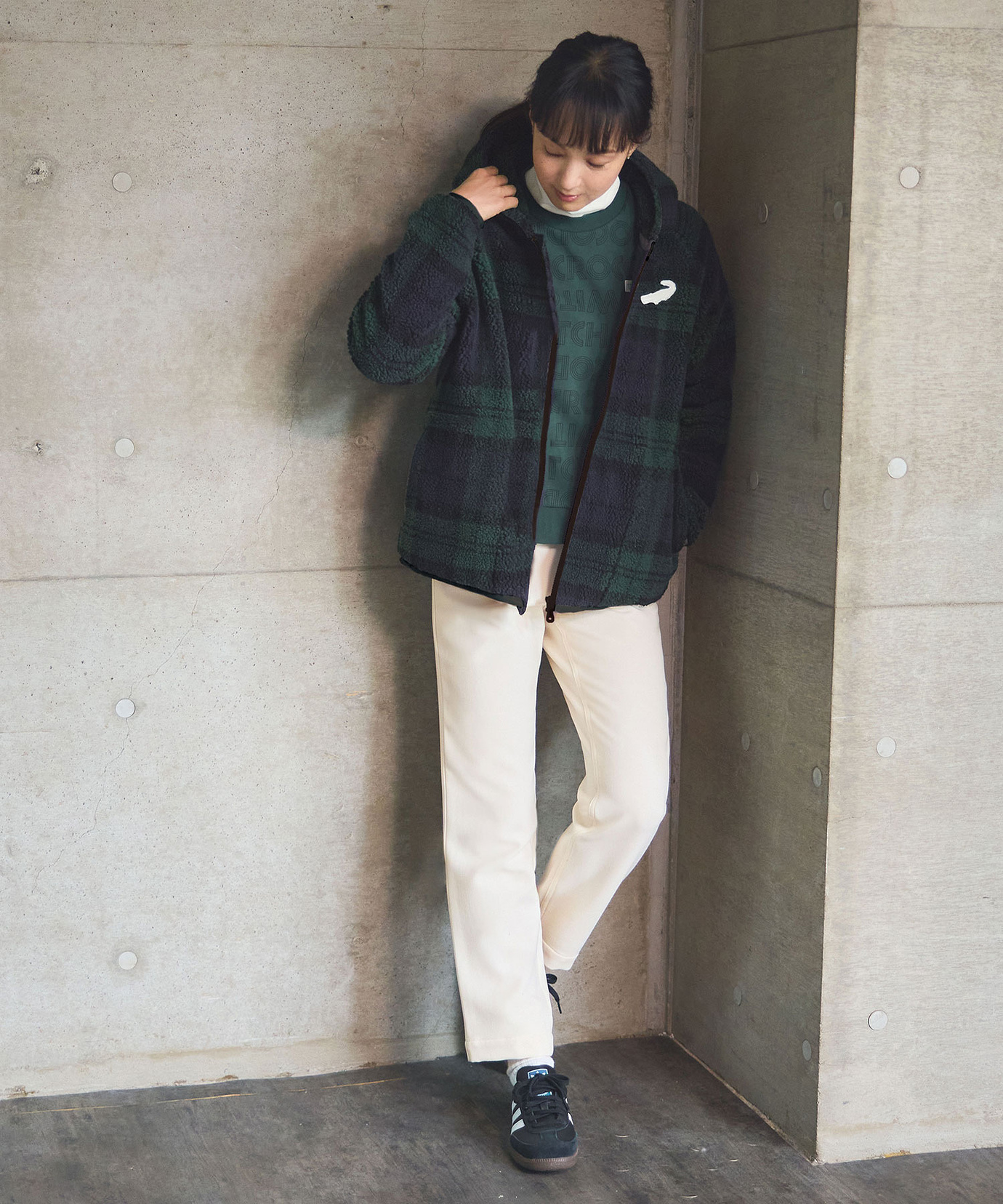 レディース チェック柄 フリース パーカ【洗濯機洗いOK】通販 [2002