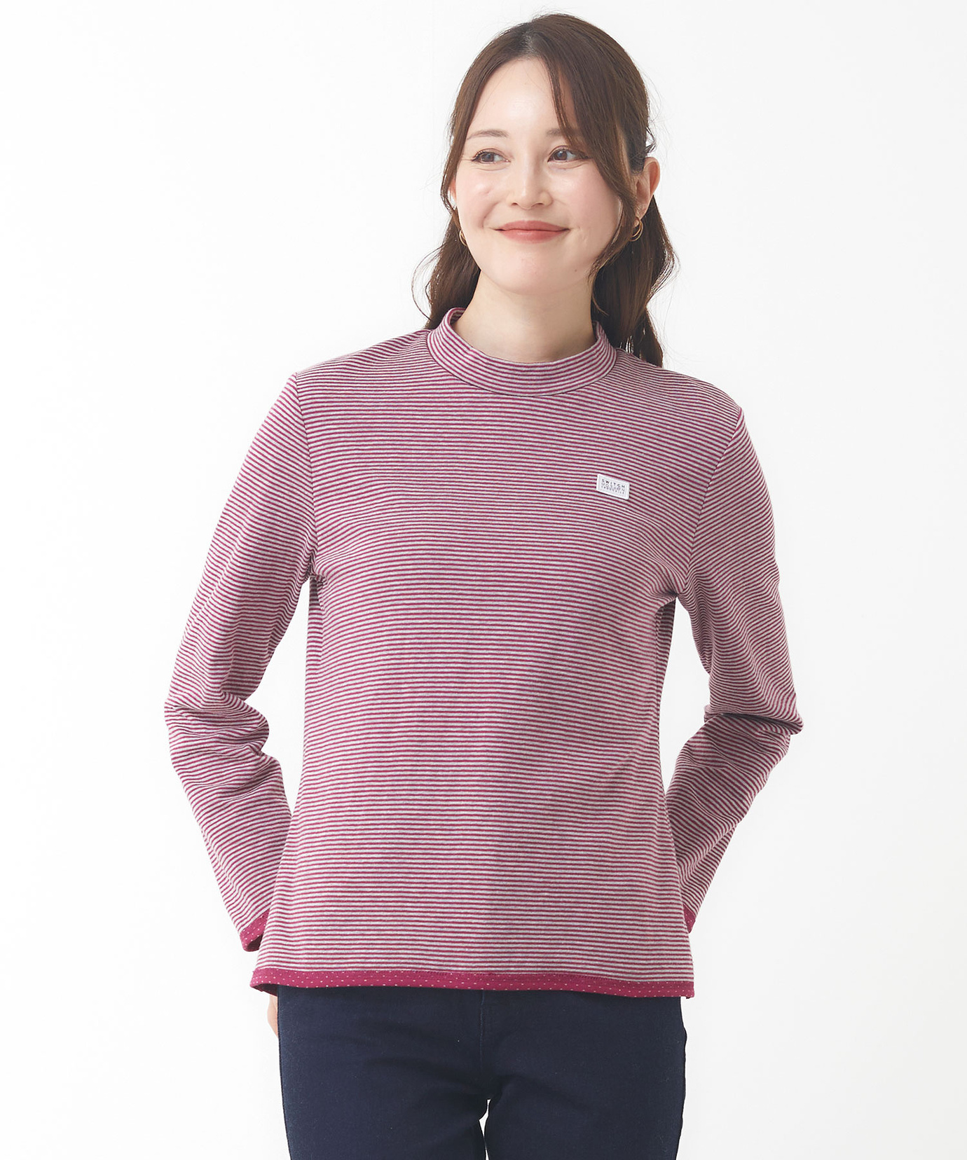 レディース ボーダー ハイネック カットソー通販 [2002-48206