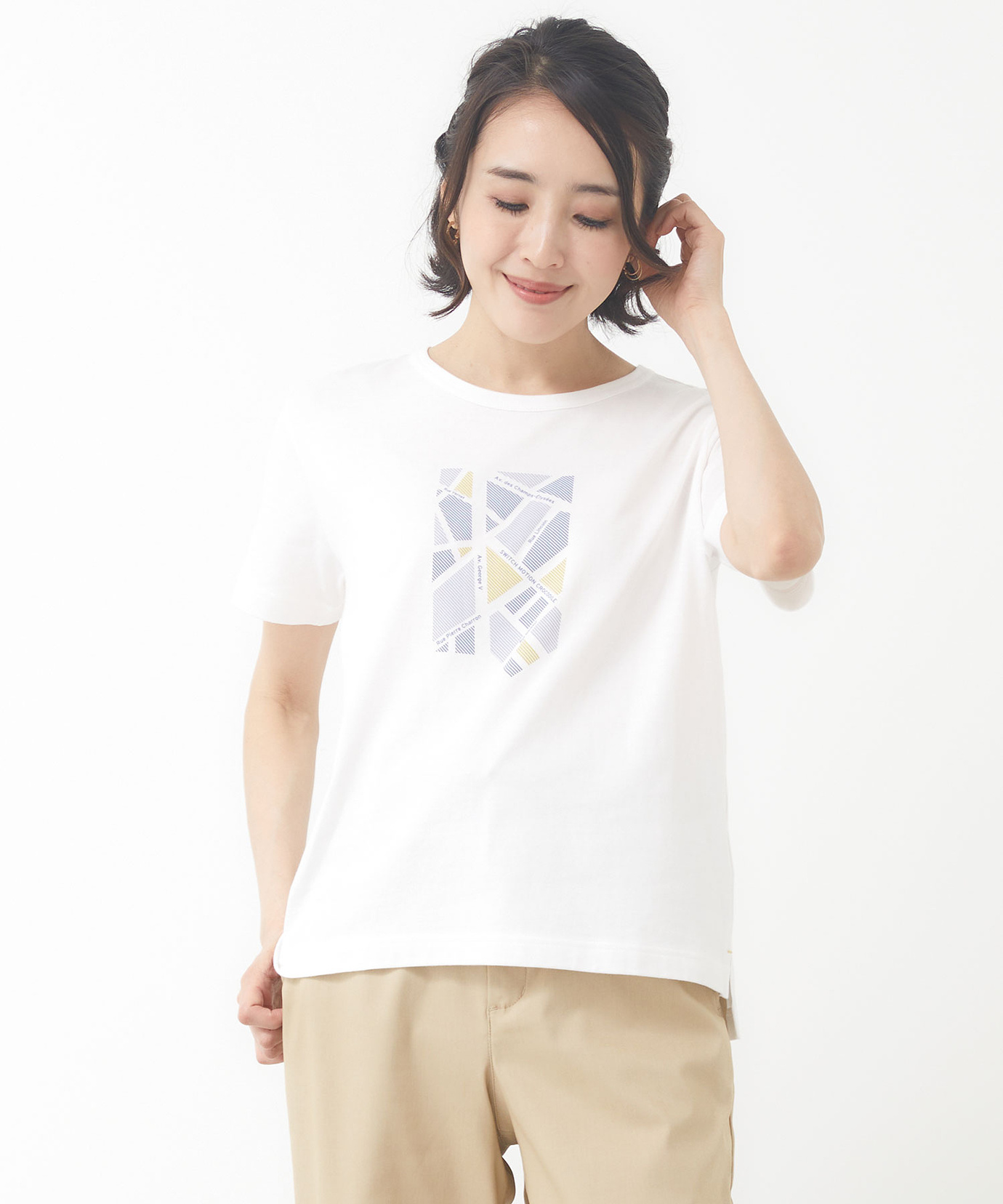レディース 天竺 プリント 半袖Tシャツ通販 [2002-53204