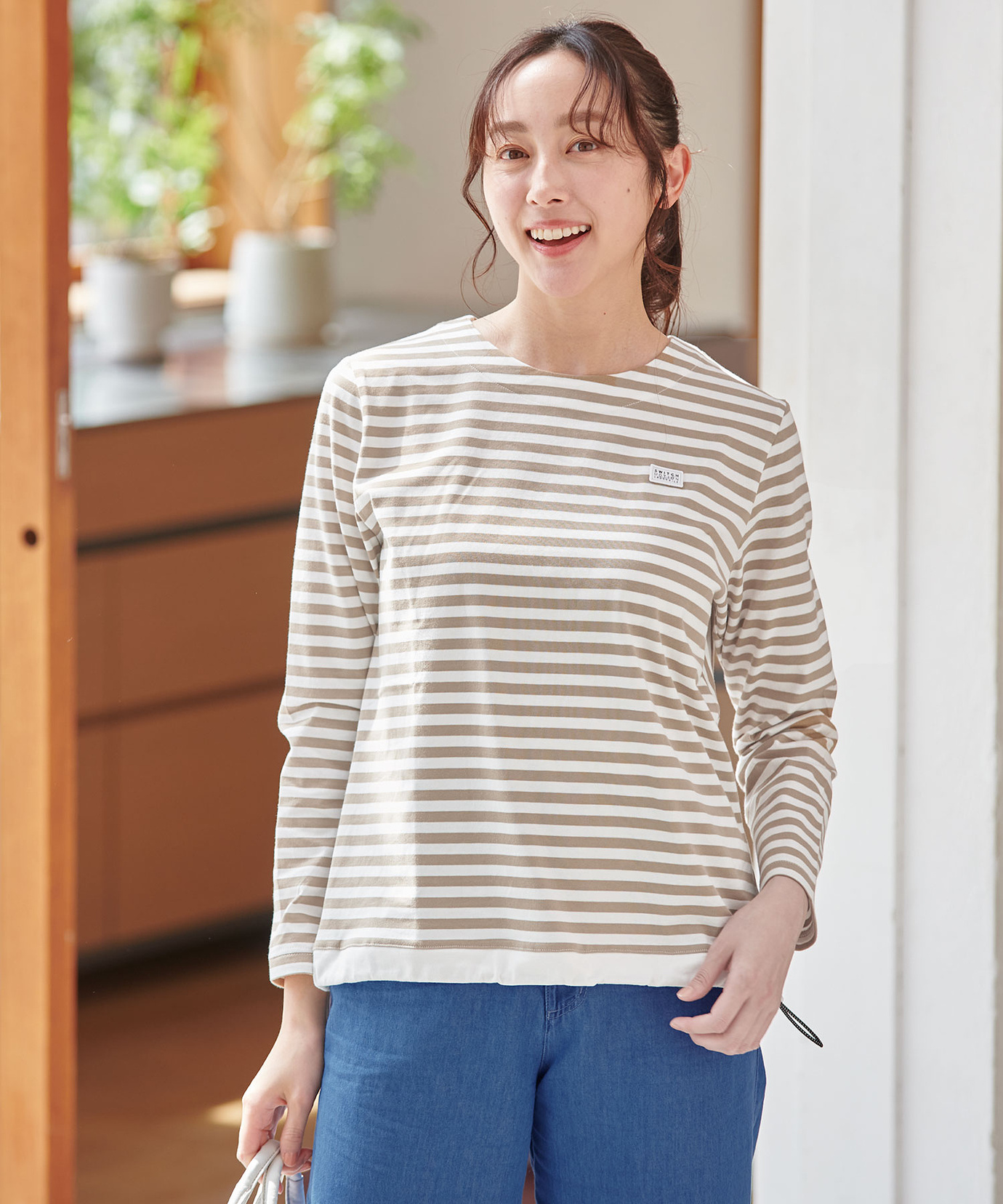 レディース 裾切り替え ボーダー カットソー通販 [2002-53205