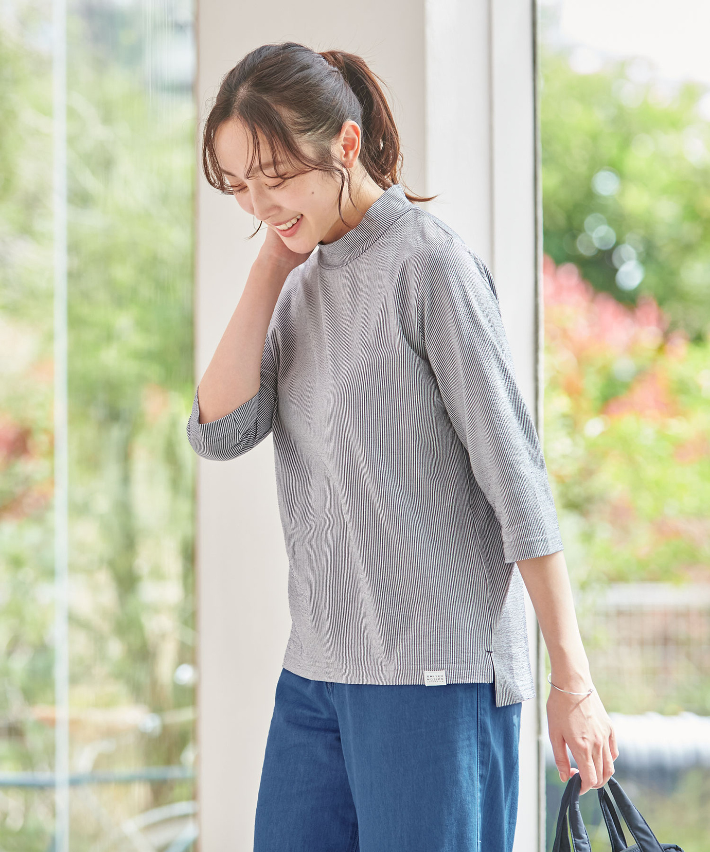 STONE  ストライプ長袖カットソー レディース サッカー ストライプ カットソー通販 [2002-53207