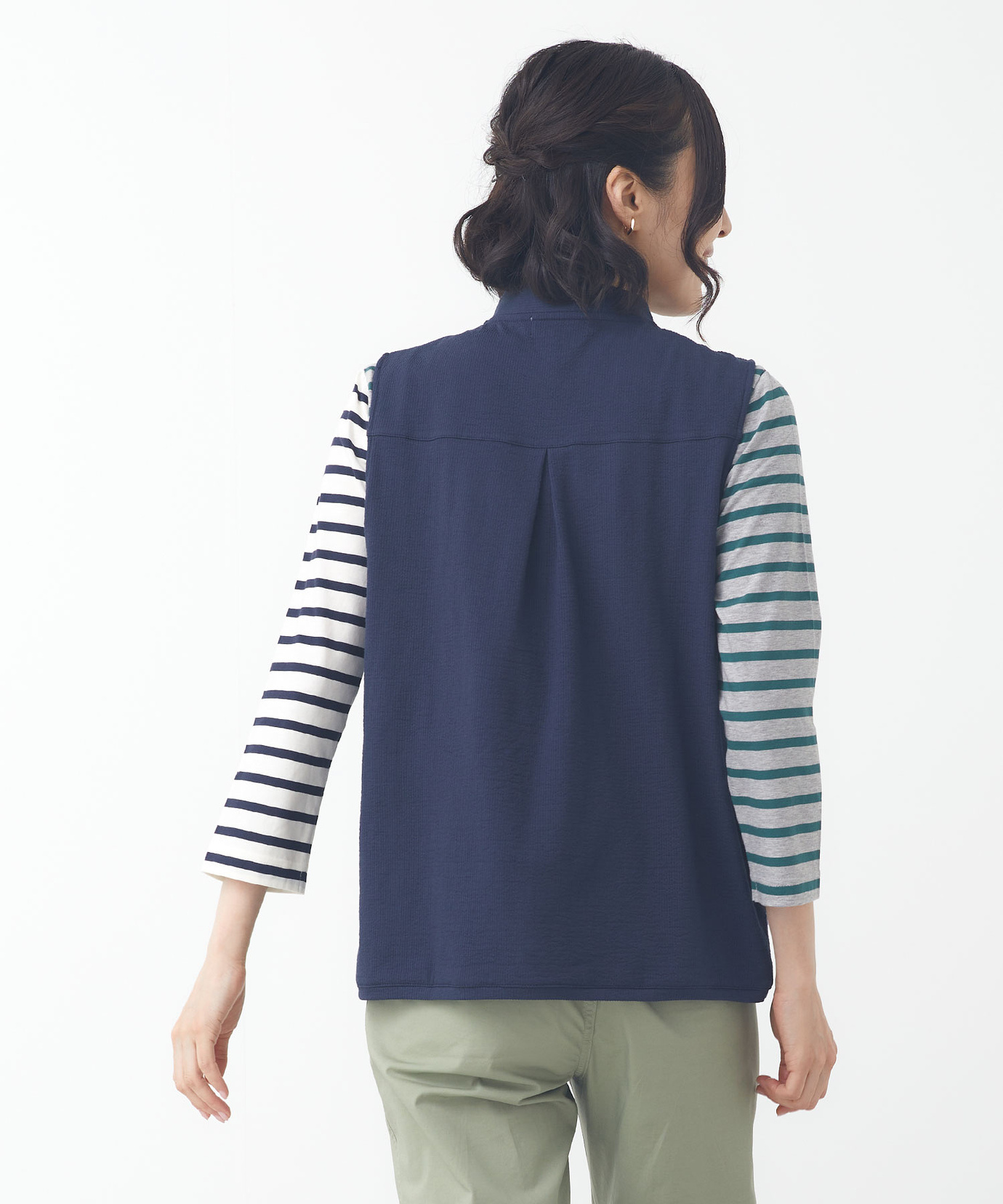 レディース サッカー素材 スタンドカラー ベスト通販 [2002-53208