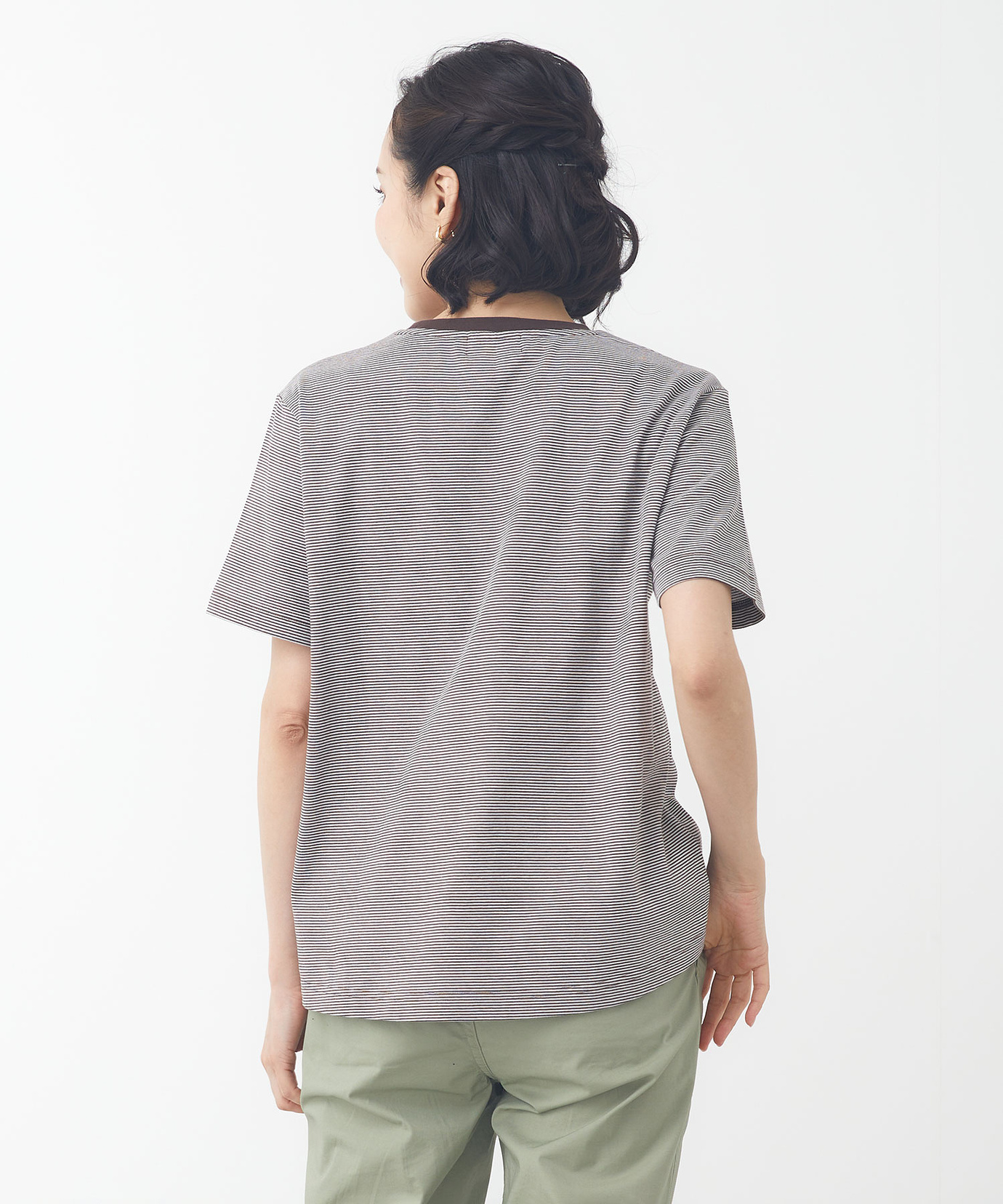 レディース クルーネック プリント Tシャツ【ウガンダオーガニック