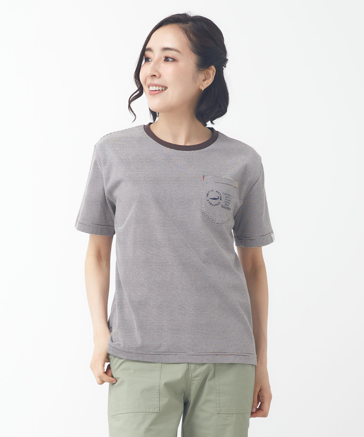 156 PGG 新品タグ付 TEXBRID クルーネックプルオーバー 白 1 M レディース クルーネック プリント Tシャツ【ウガンダオーガニック