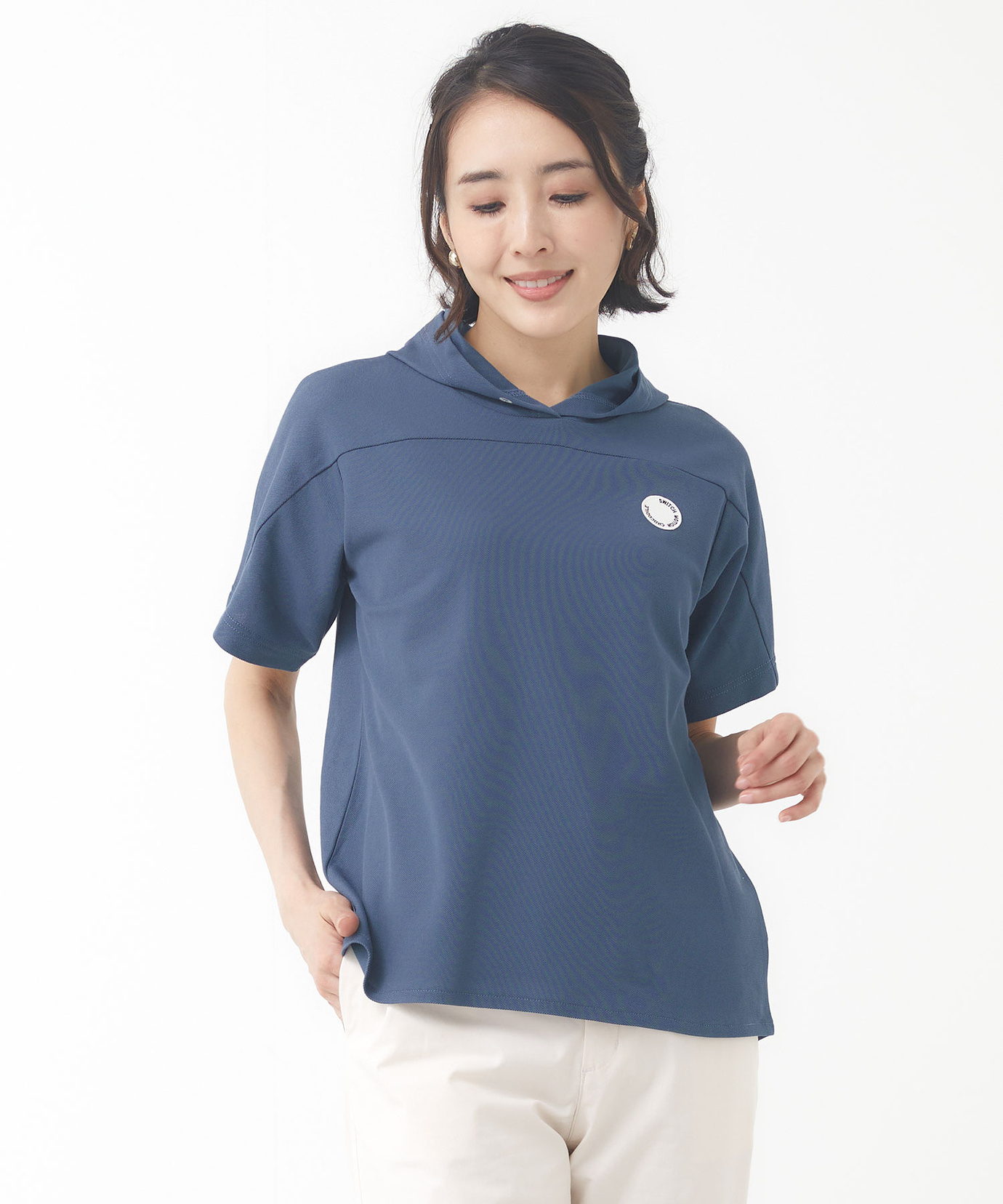 レディース 鹿の子 半袖 パーカー通販 [2002-53221] - クロコダイル