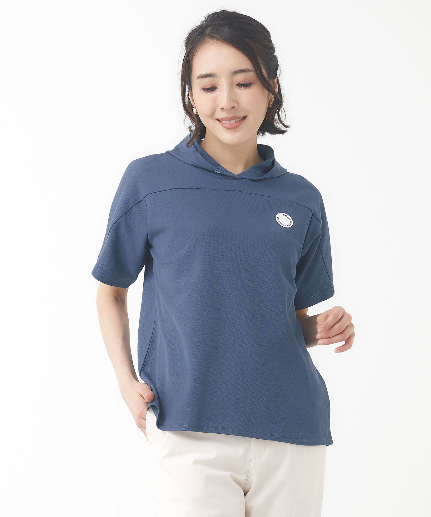 レディース 鹿の子 半袖 パーカー通販 [2002-53221] - クロコダイル