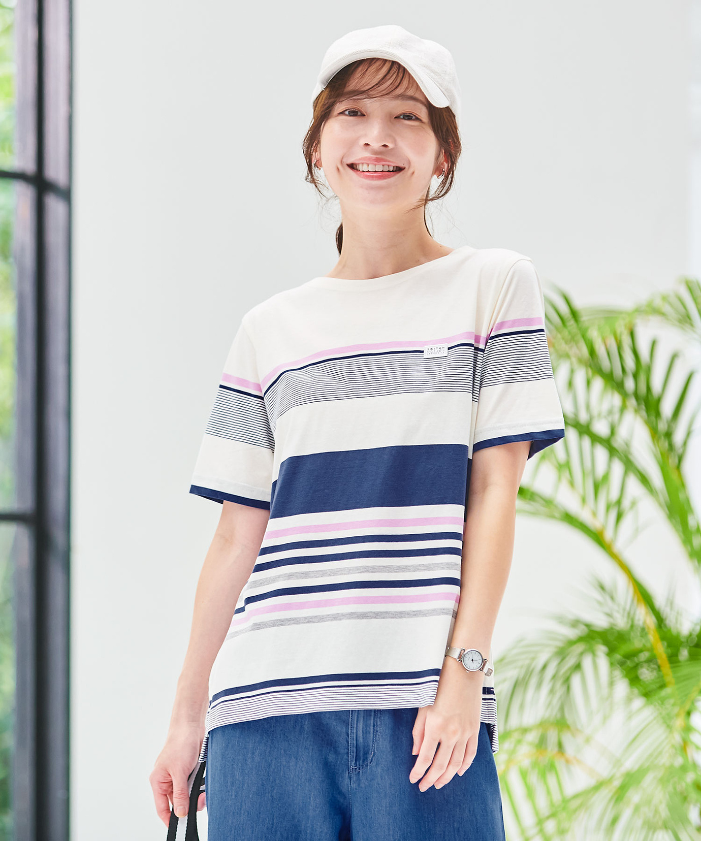 レディース スノーコットン パネルボーダー Tシャツ【接触冷感】通販