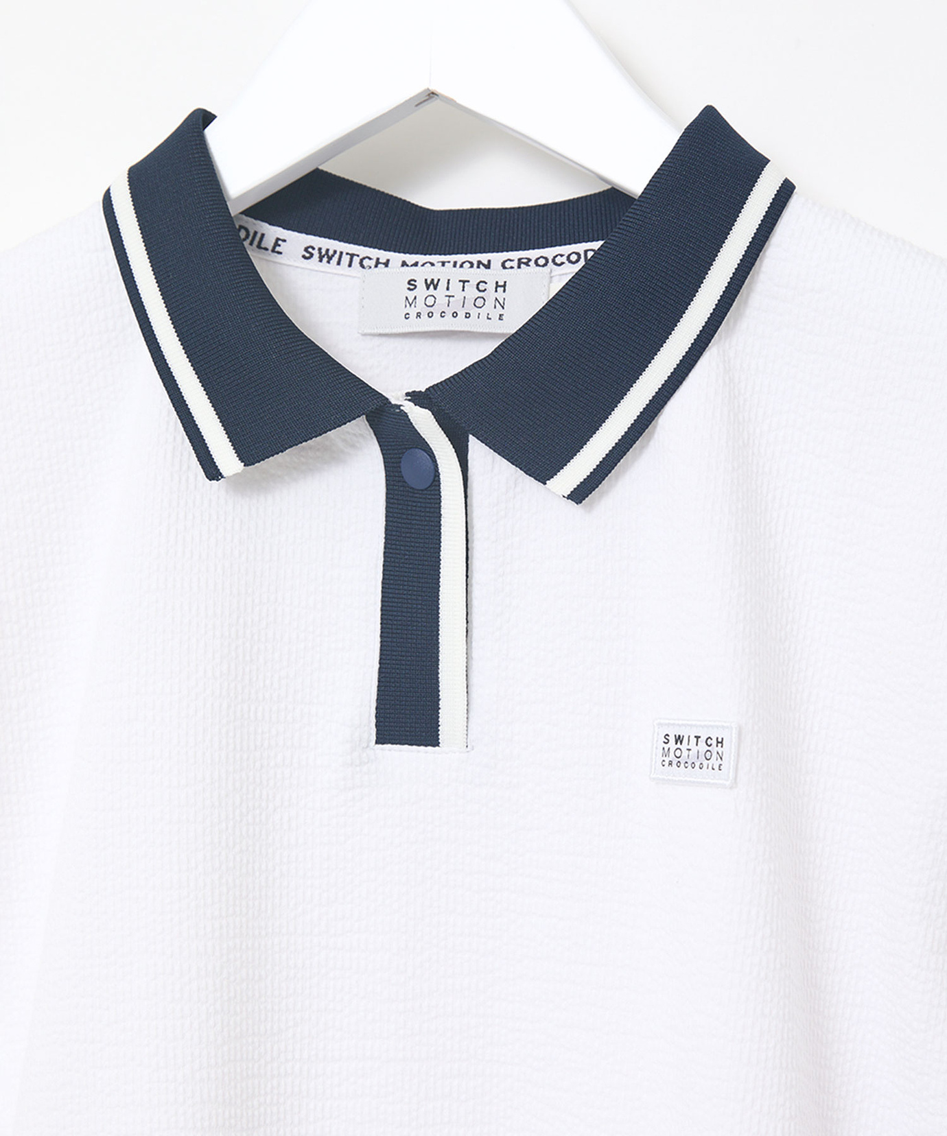 レディース スキッパーサッカー 配色ライン ポロシャツ通販 [2002