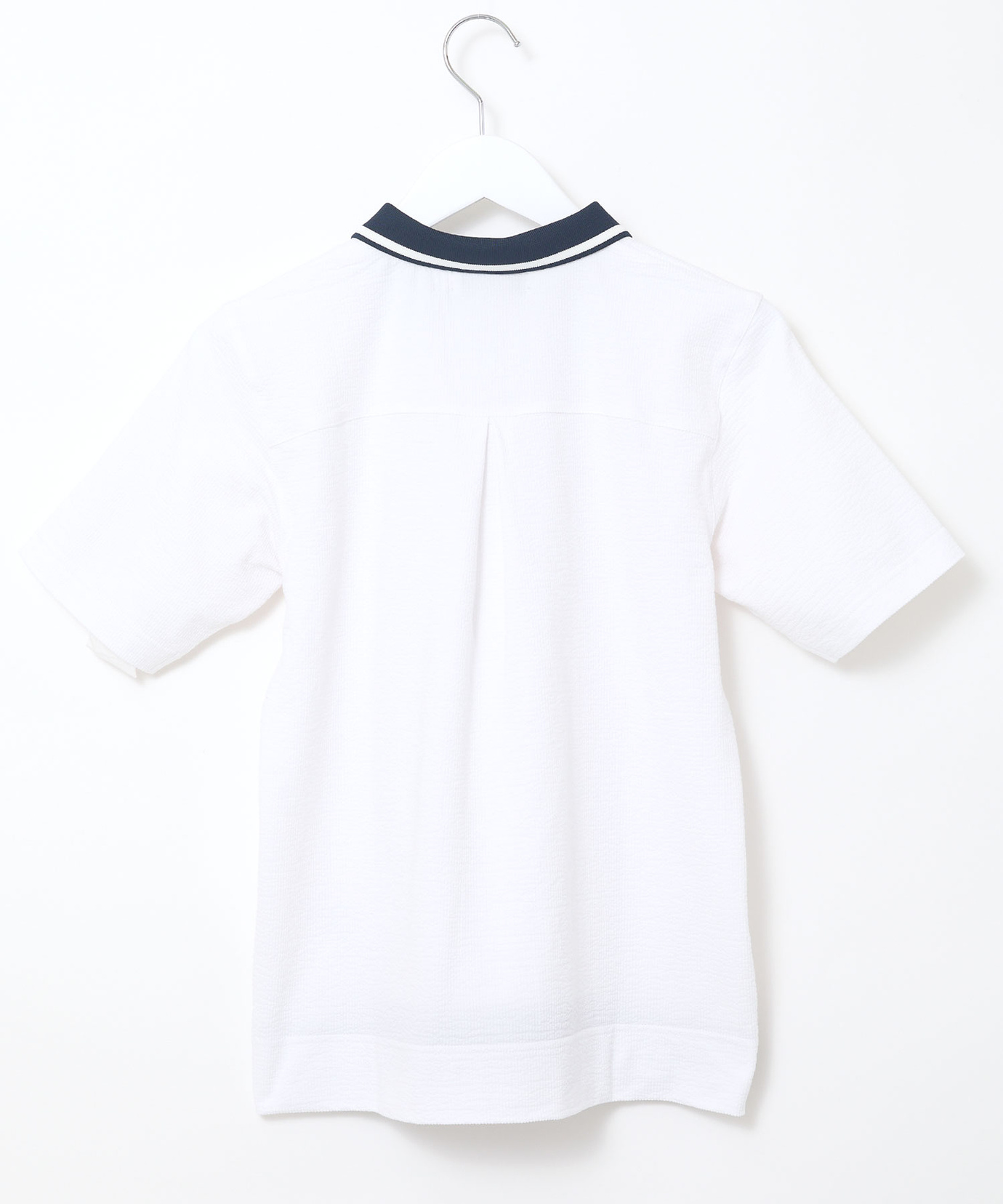 レディース スキッパーサッカー 配色ライン ポロシャツ通販 [2002