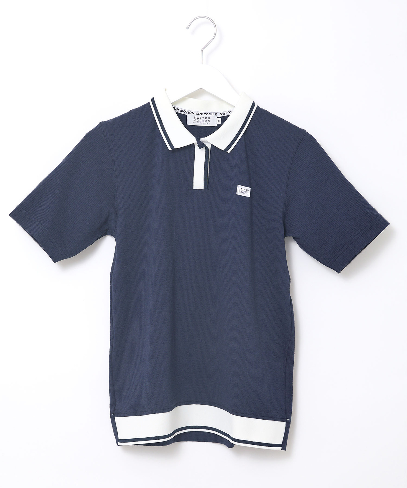 レディース スキッパーサッカー 配色ライン ポロシャツ通販 [2002