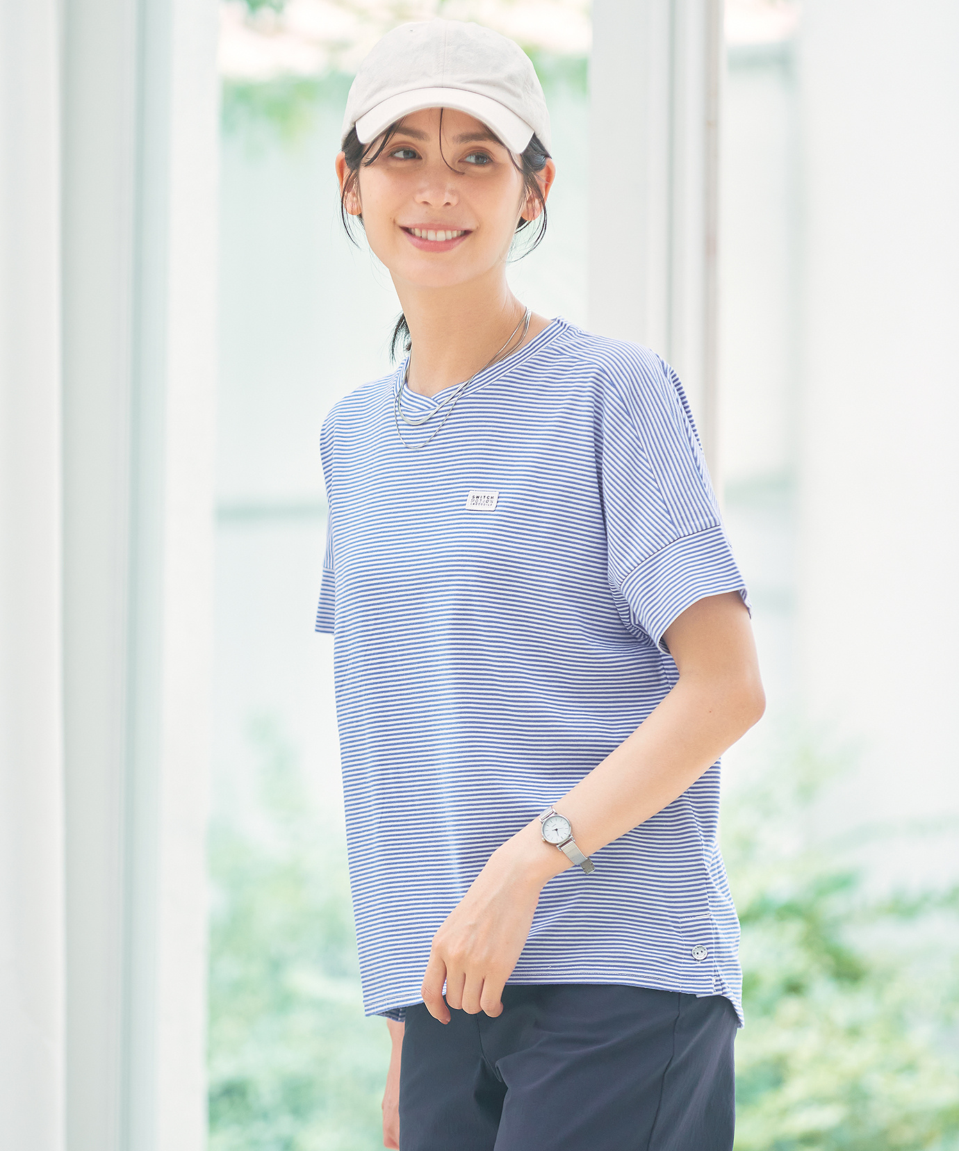 レディース 天竺 切り替えデザイン Tシャツ通販 [2002-53238