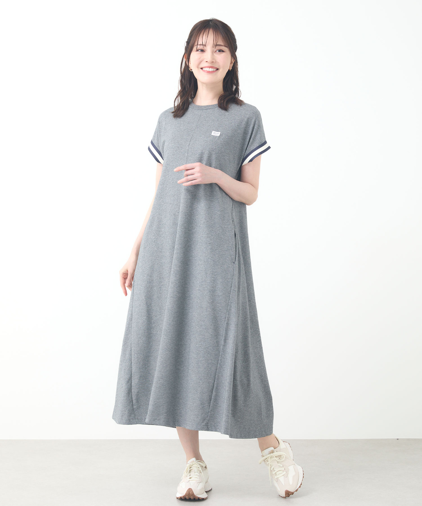 レディース プレーティング天竺 ライン ワンピース【接触冷感】通販