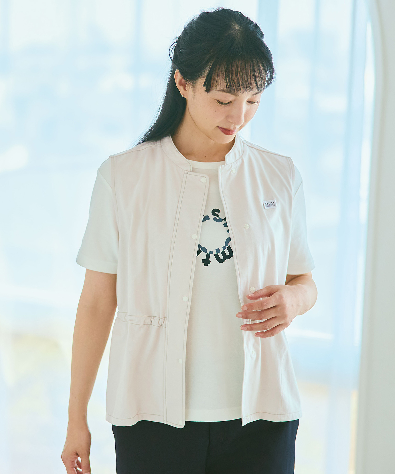 レディース ライト スタンドカラー ベスト通販 [2002-55205