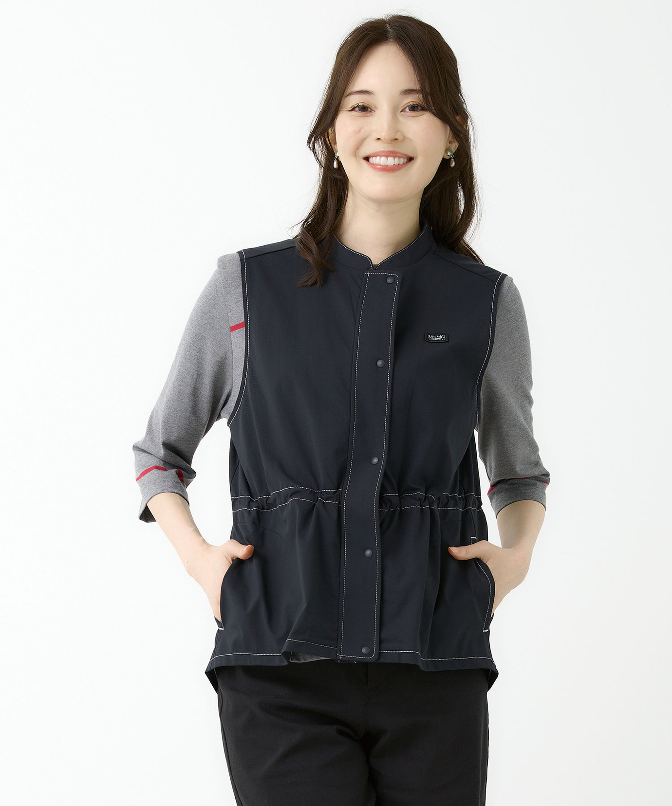 レディース ライト スタンドカラー ベスト通販 [2002-55205