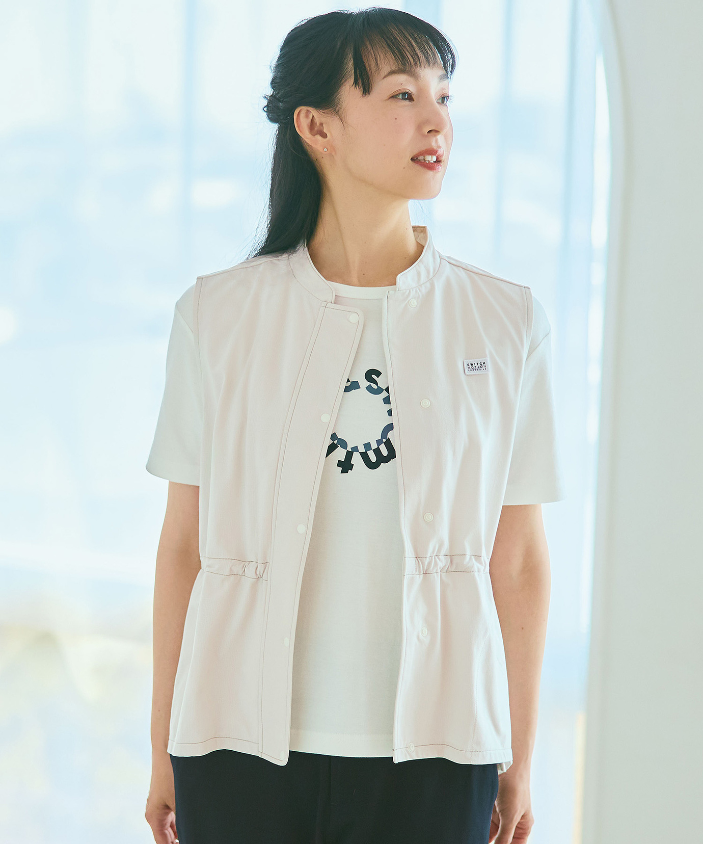 レディース ライト スタンドカラー ベスト通販 [2002-55205