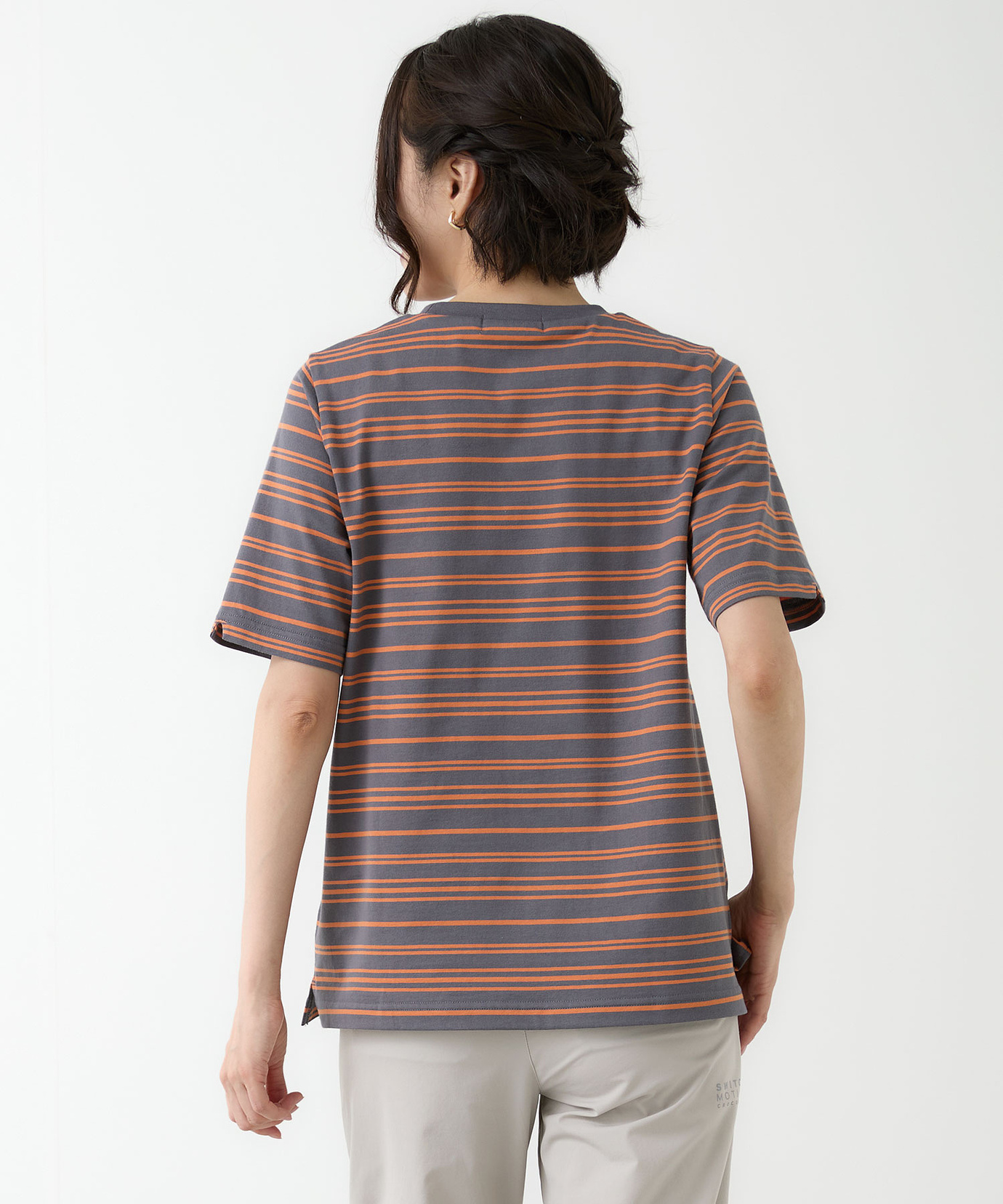 レディース パネルボーダー サイドスリット カットソー通販 [2002