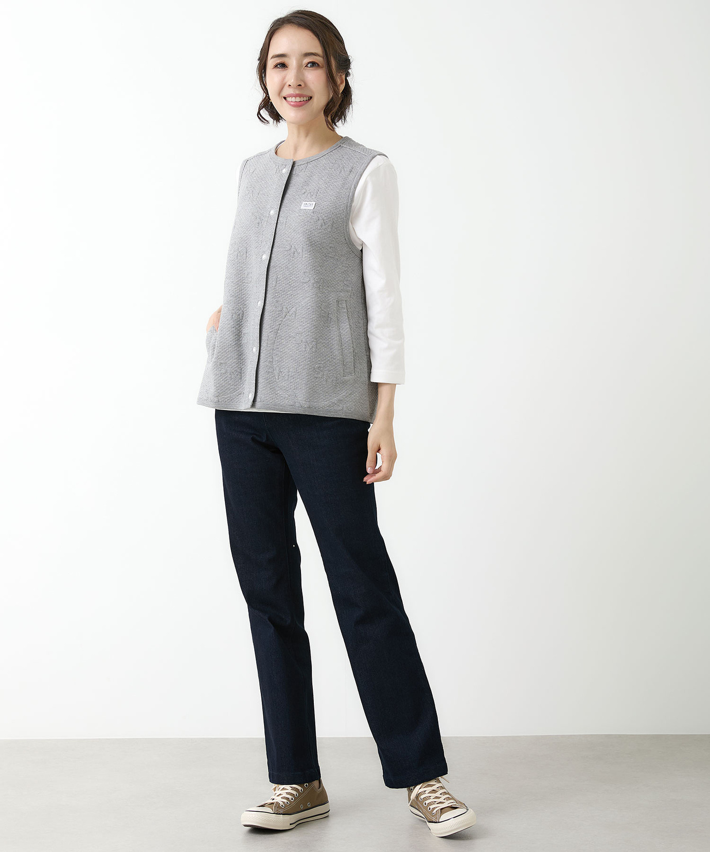 レディース バイヤス ジャカード ベスト通販 [2002-55214