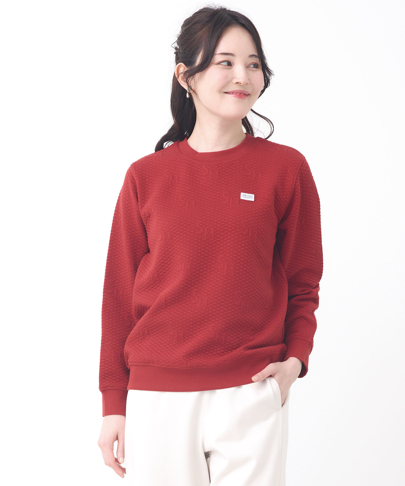 レディース ジャカード バイアス柄 スウェット通販 [2002-55215