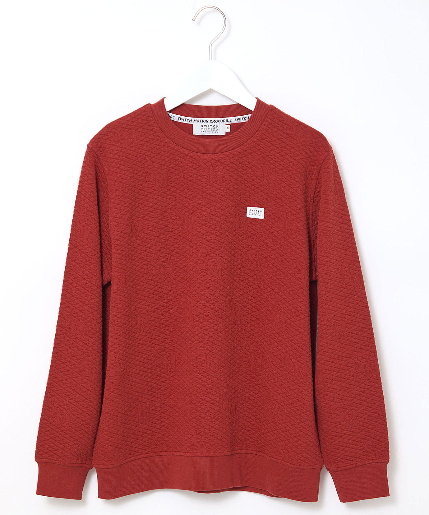 stone  スウェット　赤　L ZM1669 VALENZA PO SPORTS ラインストーンロゴタートルネック長袖