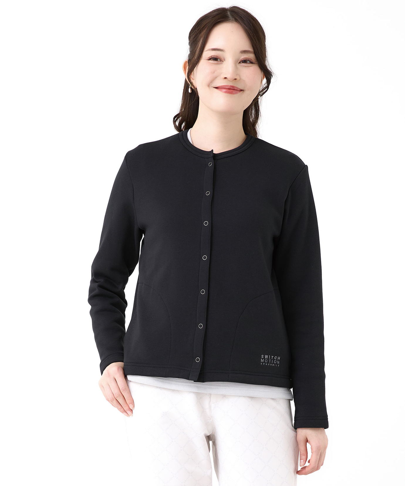 レディース 裏起毛 スナップボタン カーディガン通販 [2002-55220