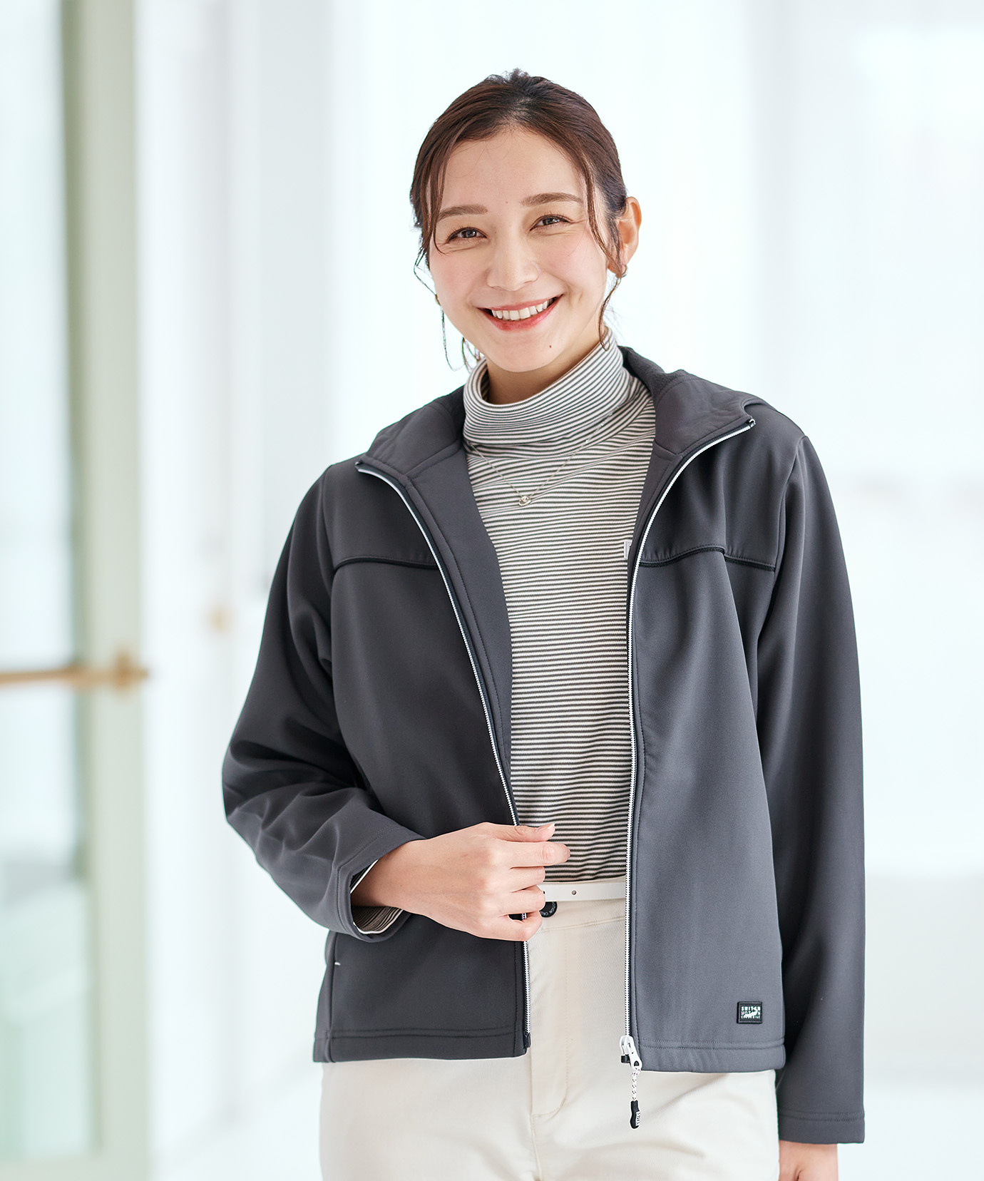 レディース ジャージ素材 フルジップ パーカー通販 [2002-55225