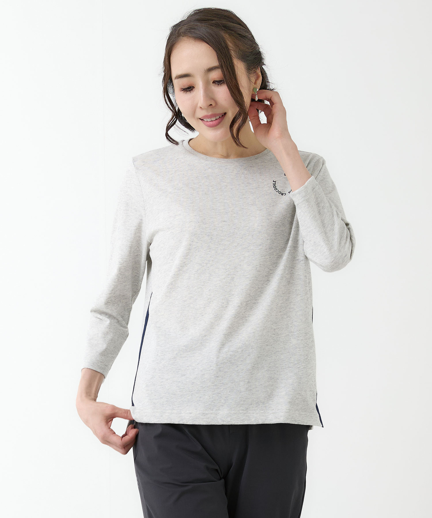 レディース サークルロゴ クルーネック カットソー通販 [2002-56203