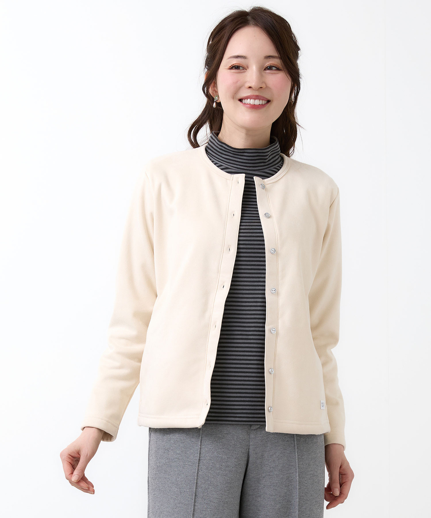 レディース 微起毛 カット カーディガン通販 [2002-56207