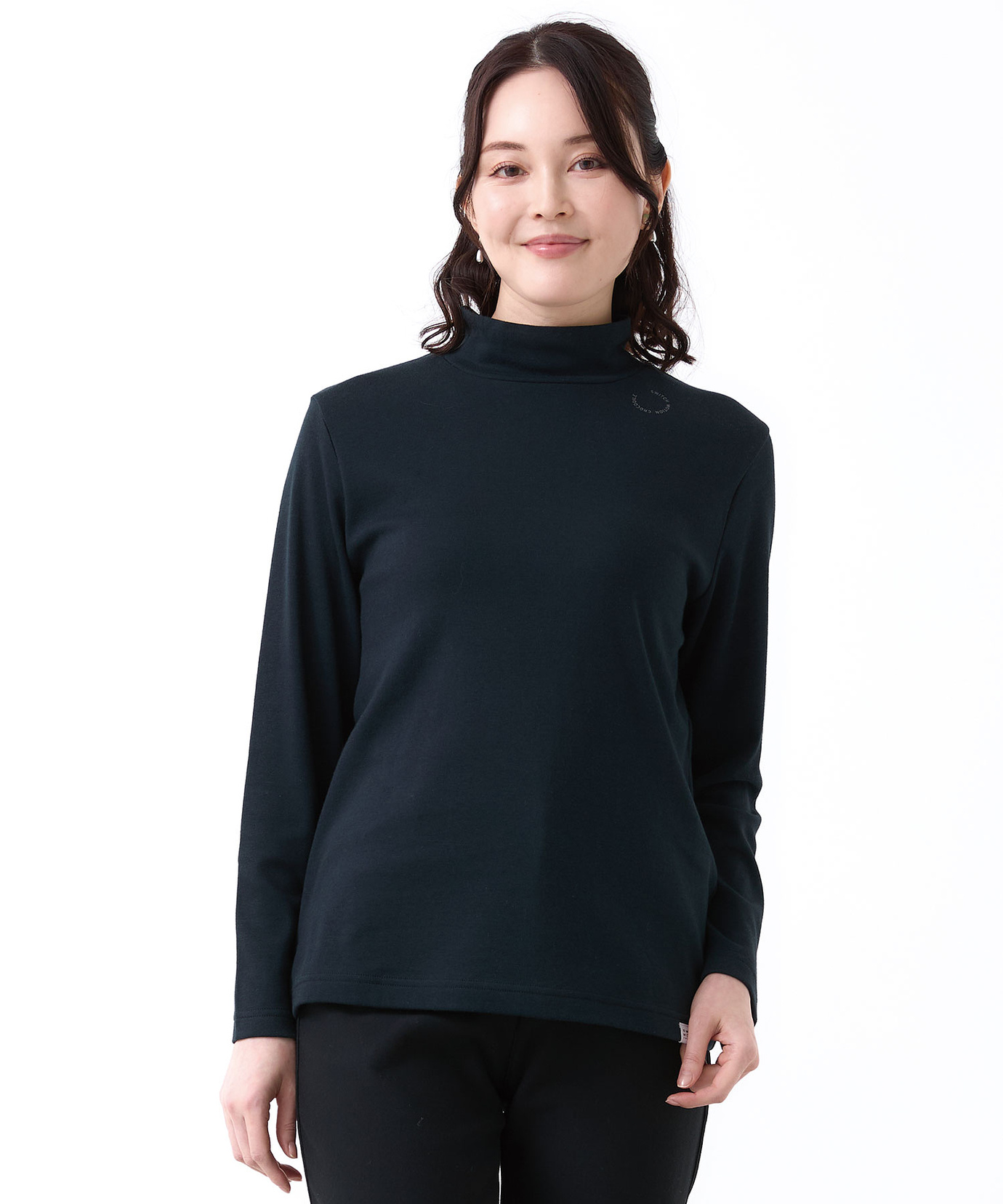 レディース ストレッチスムース ハイネックカットソー通販 [2002-58200