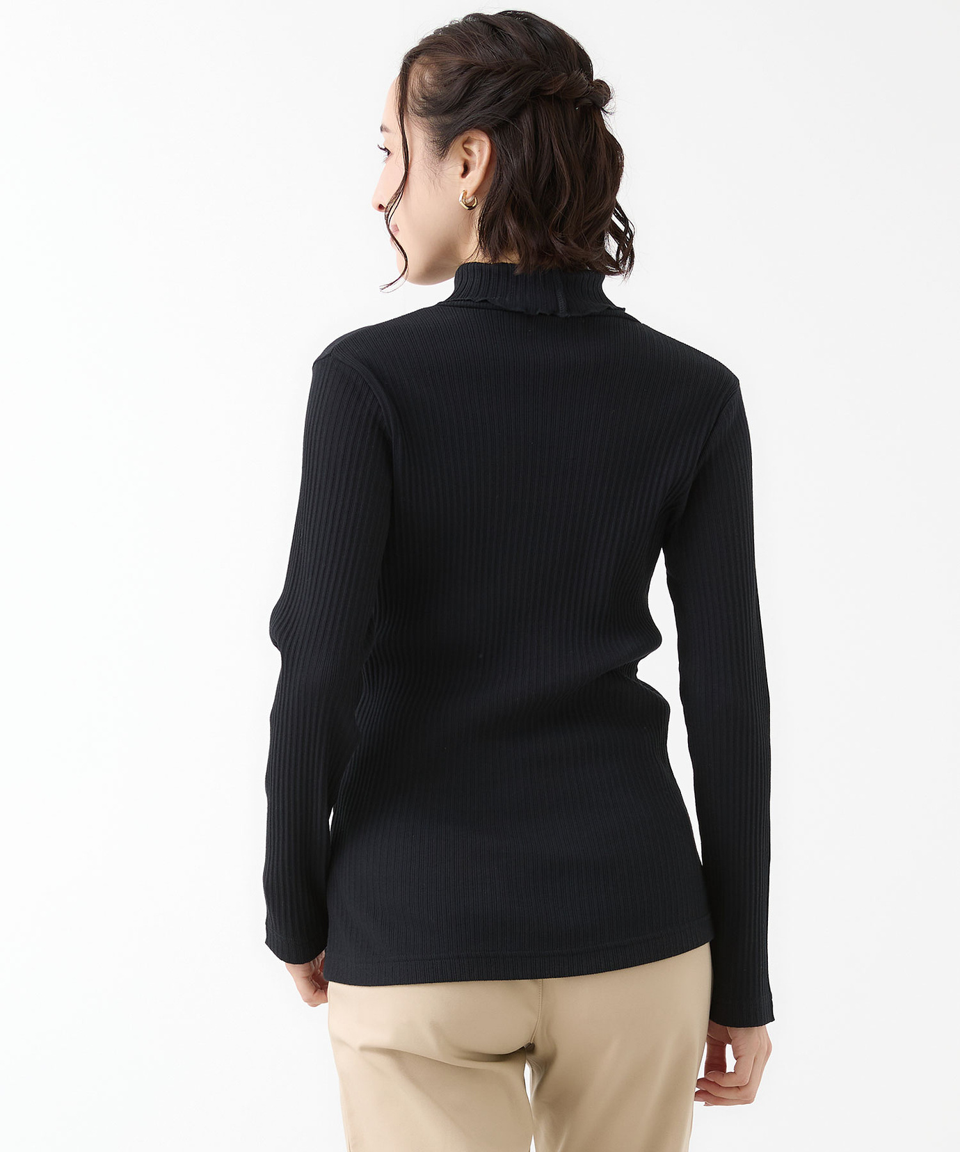 レディース リブ メロー ハイネックカットソー通販 [2002-61201