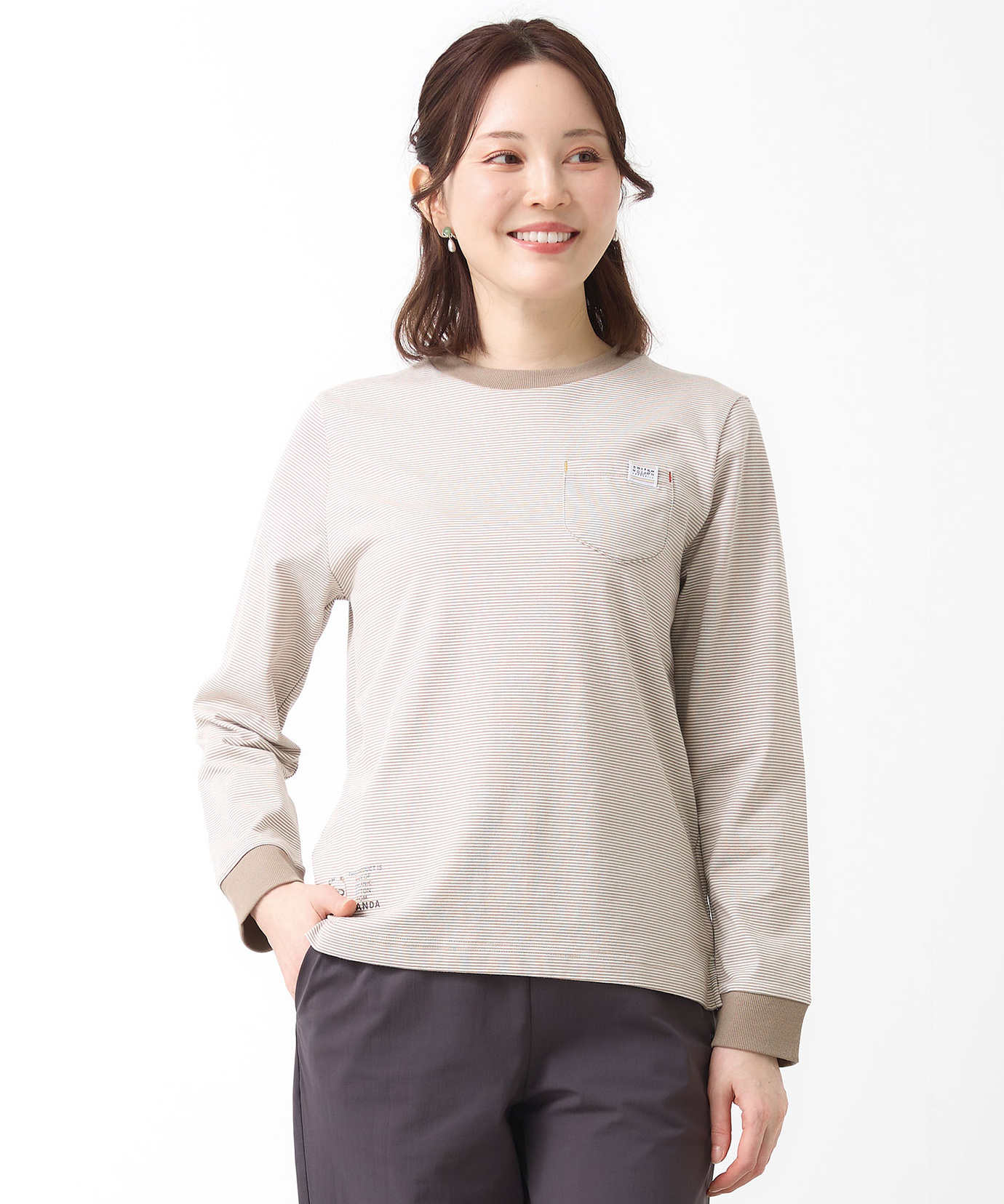 レディース 天竺 ポケット カットソー【ウガンダ オーガニック