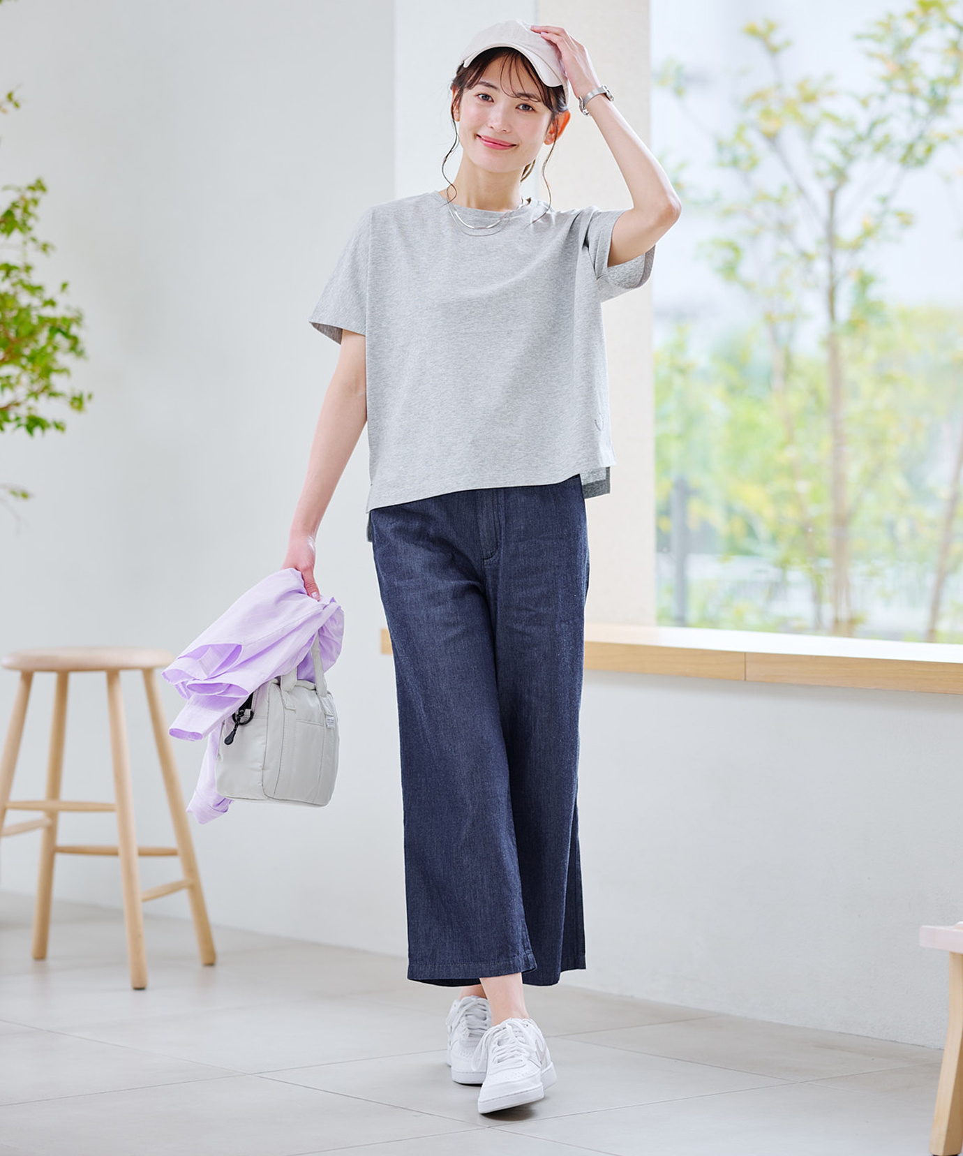 レディース プレーティング天竺 ドルマンスリーブ Tシャツ【接触冷感