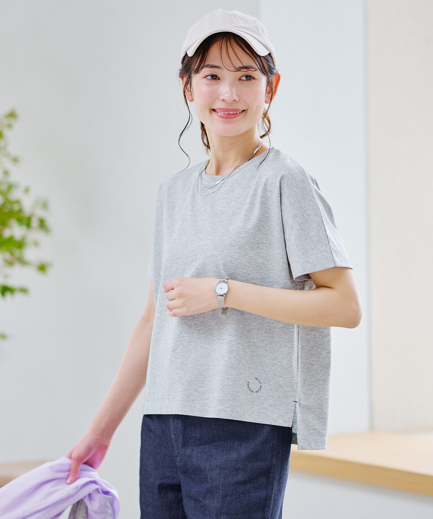 レディース プレーティング天竺 ドルマンスリーブ Tシャツ【接触冷感
