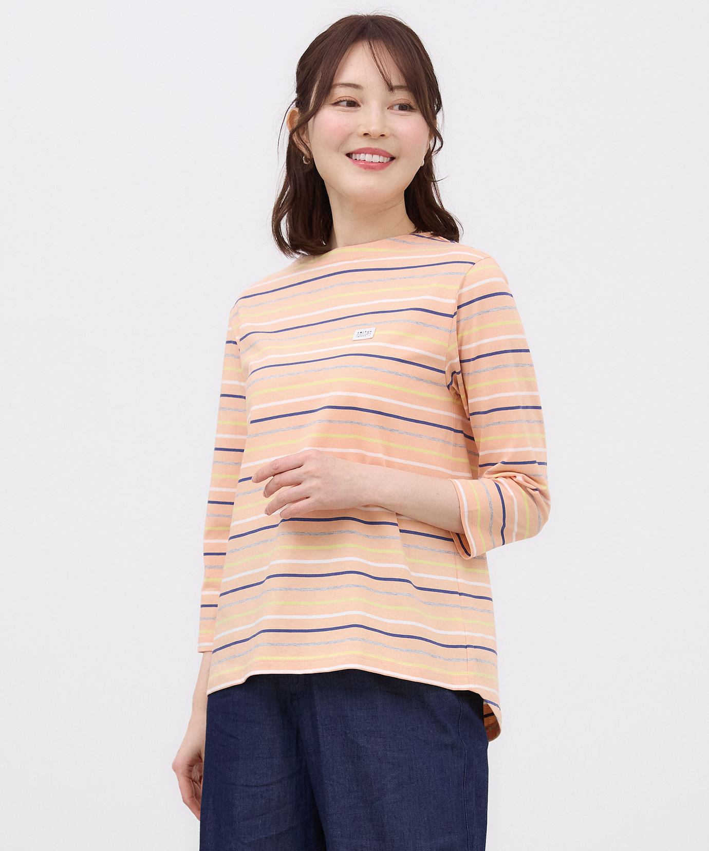 レディース スノーコットン ボーダー 七分袖 Tシャツ【接触冷感】通販