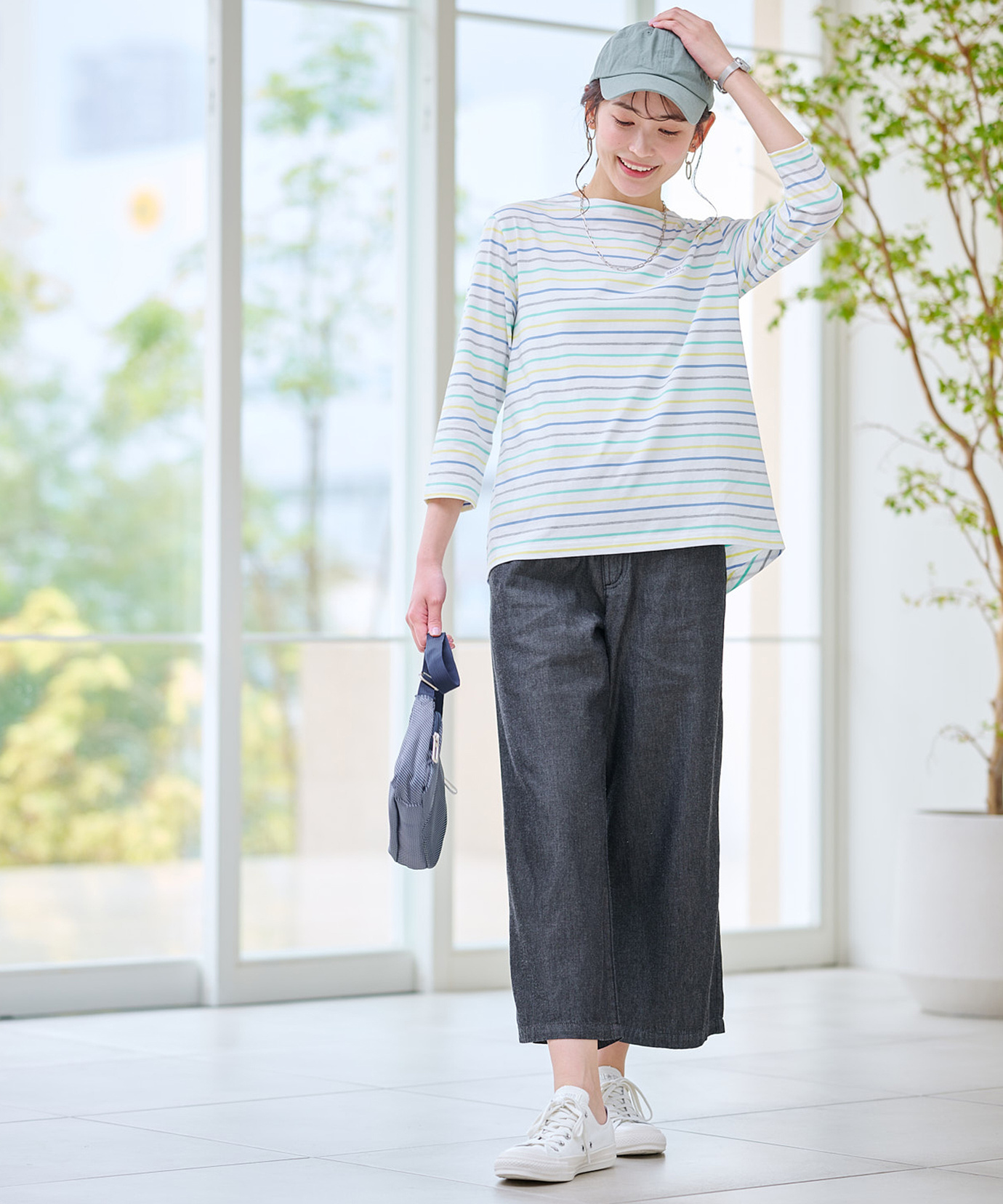 レディース スノーコットン ボーダー 七分袖 Tシャツ【接触冷感】通販 