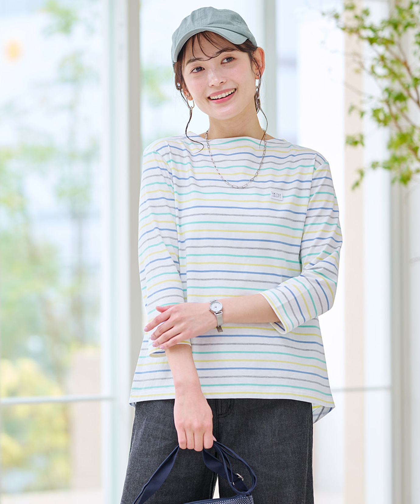 レディース スノーコットン ボーダー 七分袖 Tシャツ【接触冷感】通販 