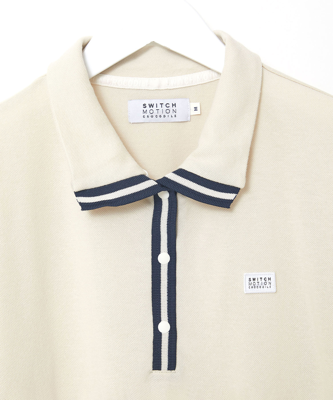 BURBERRY LONDON ビジューロゴ　リネン混　スキッパー ポロシャツ レディース ラインテープ スキッパー ポロシャツ通販 [2002-63221