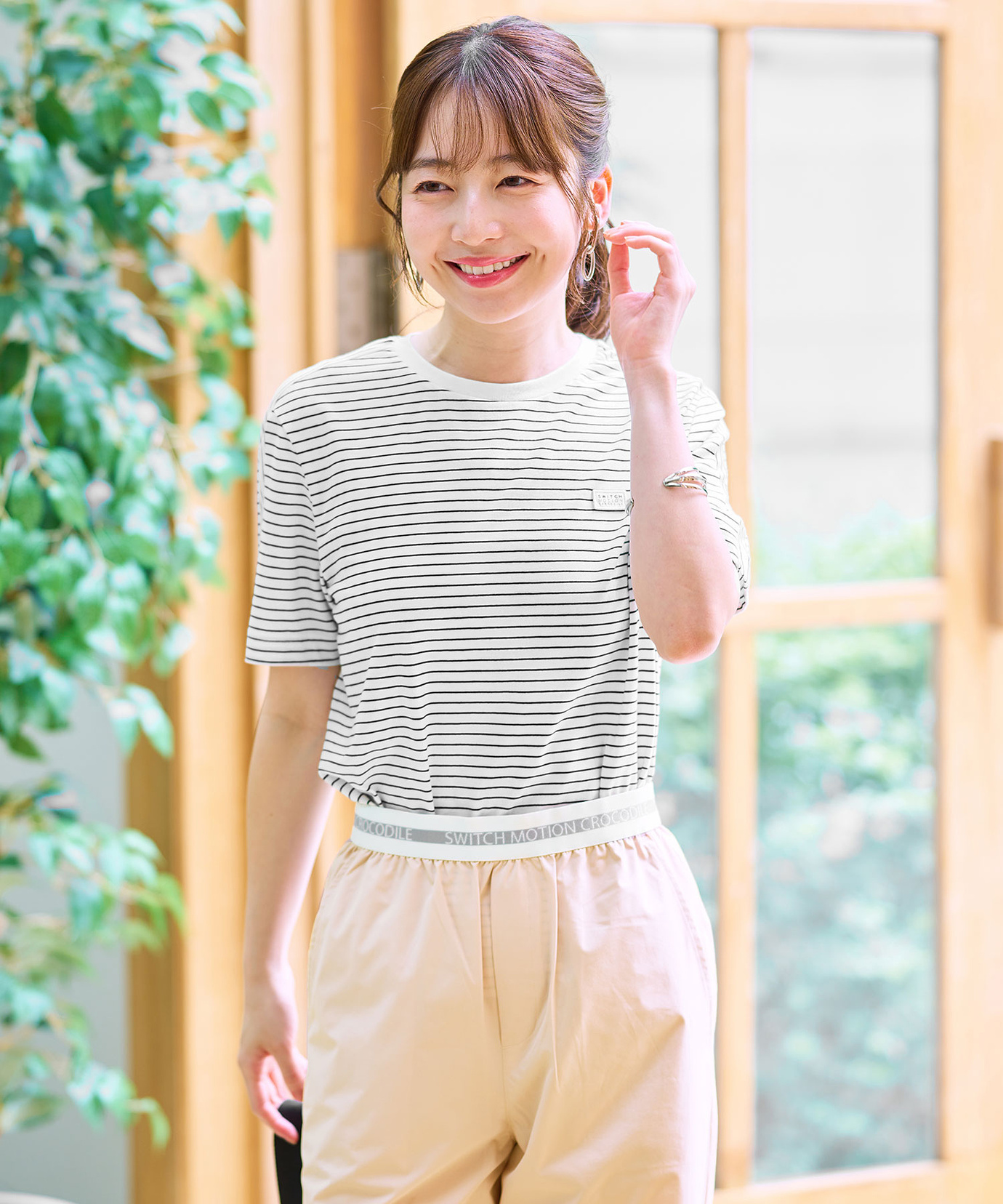 レディース スノーコットン 天竺 ボーダー Tシャツ【接触冷感】通販