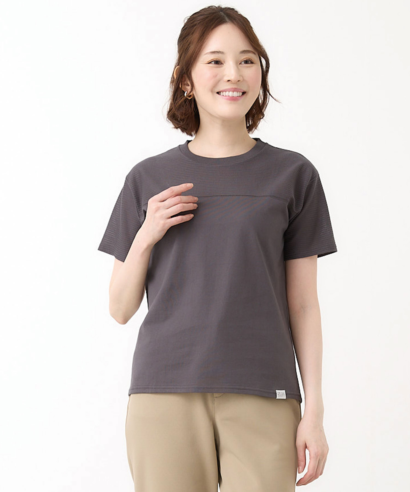 レディース メッシュ 切り替え Tシャツ通販 [2002-64208