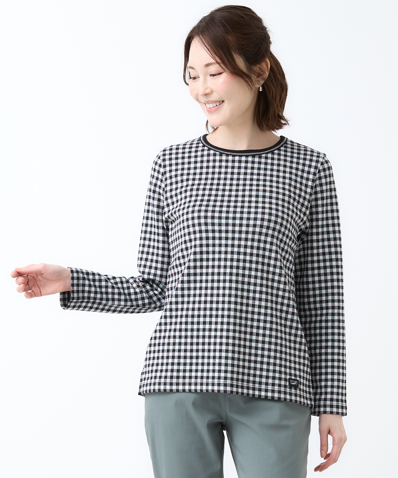 レディース 格子接結 ギンガムチェック Tシャツ通販 [2002-65230